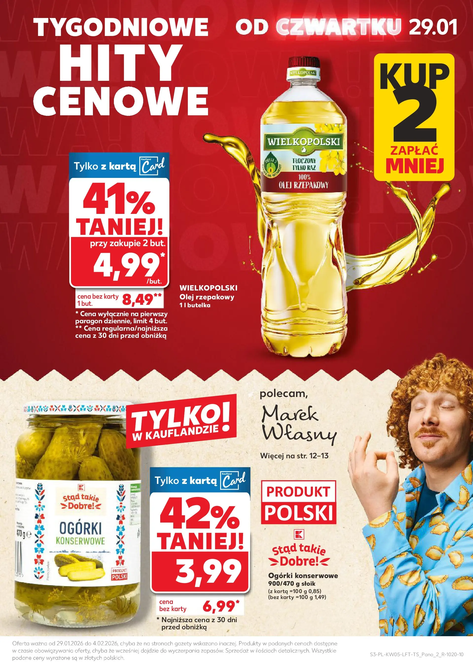 Kaufland gazetka od 29.01.2026 - od jutra PDF | Strona: 3 | Produkty: Karta, Olej rzepakowy, Ogórki, Ogórki konserwowe