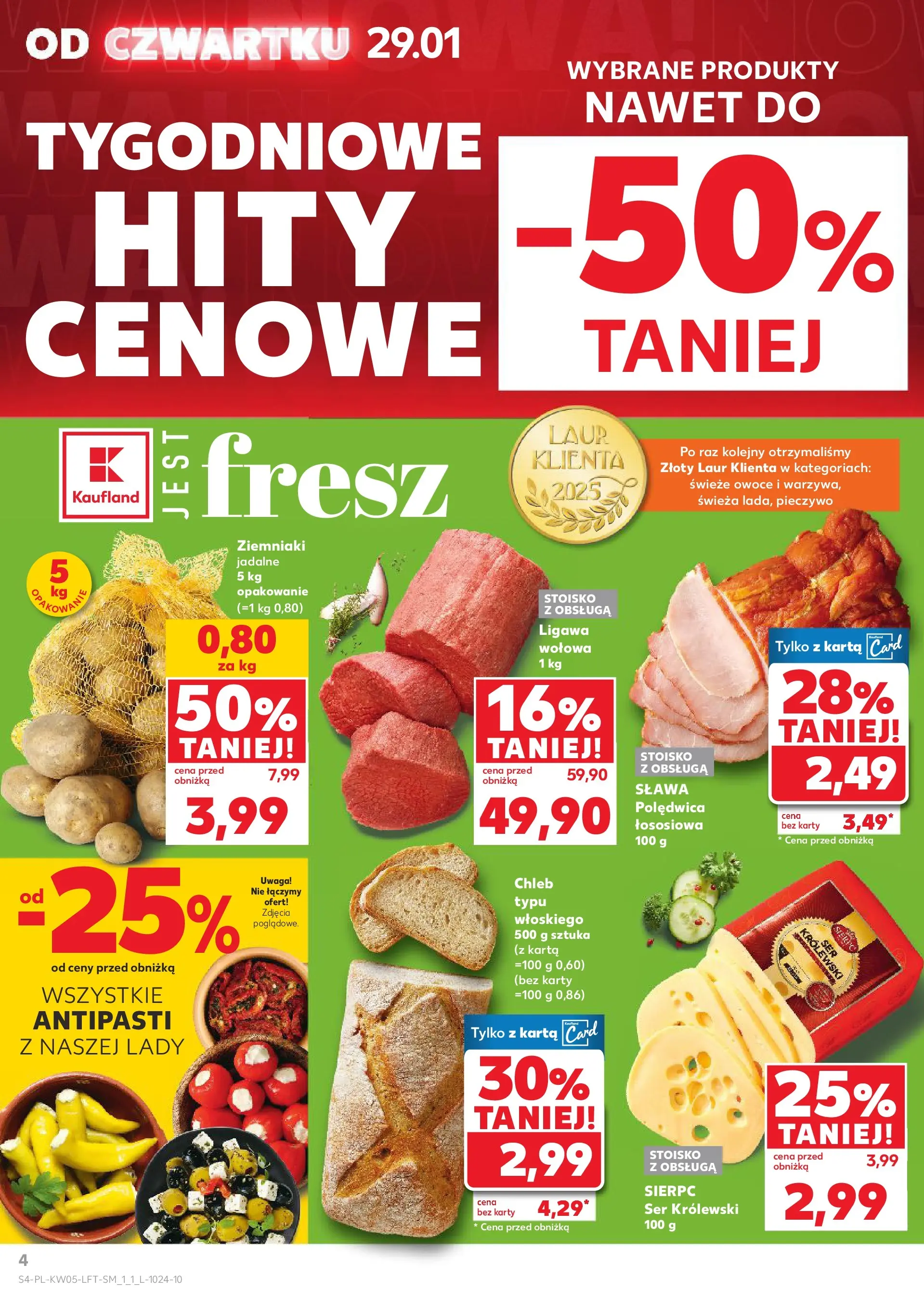Kaufland gazetka od 29.01.2026 - od jutra PDF | Strona: 4 | Produkty: Pieczywo, Karta, Ziemniaki, Owoce