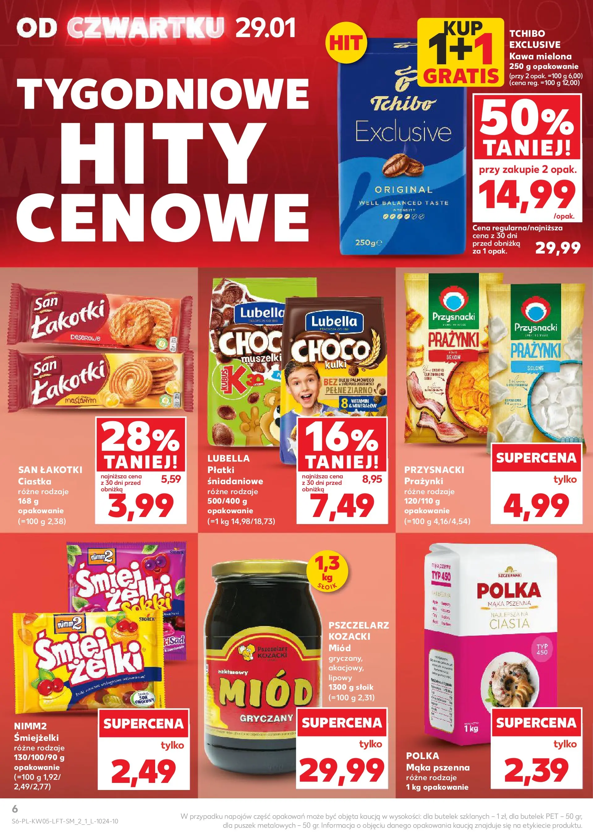 Kaufland gazetka od 29.01.2026 - od jutra PDF | Strona: 6 | Produkty: Miód, Tchibo exclusive, Półka, Ciastka