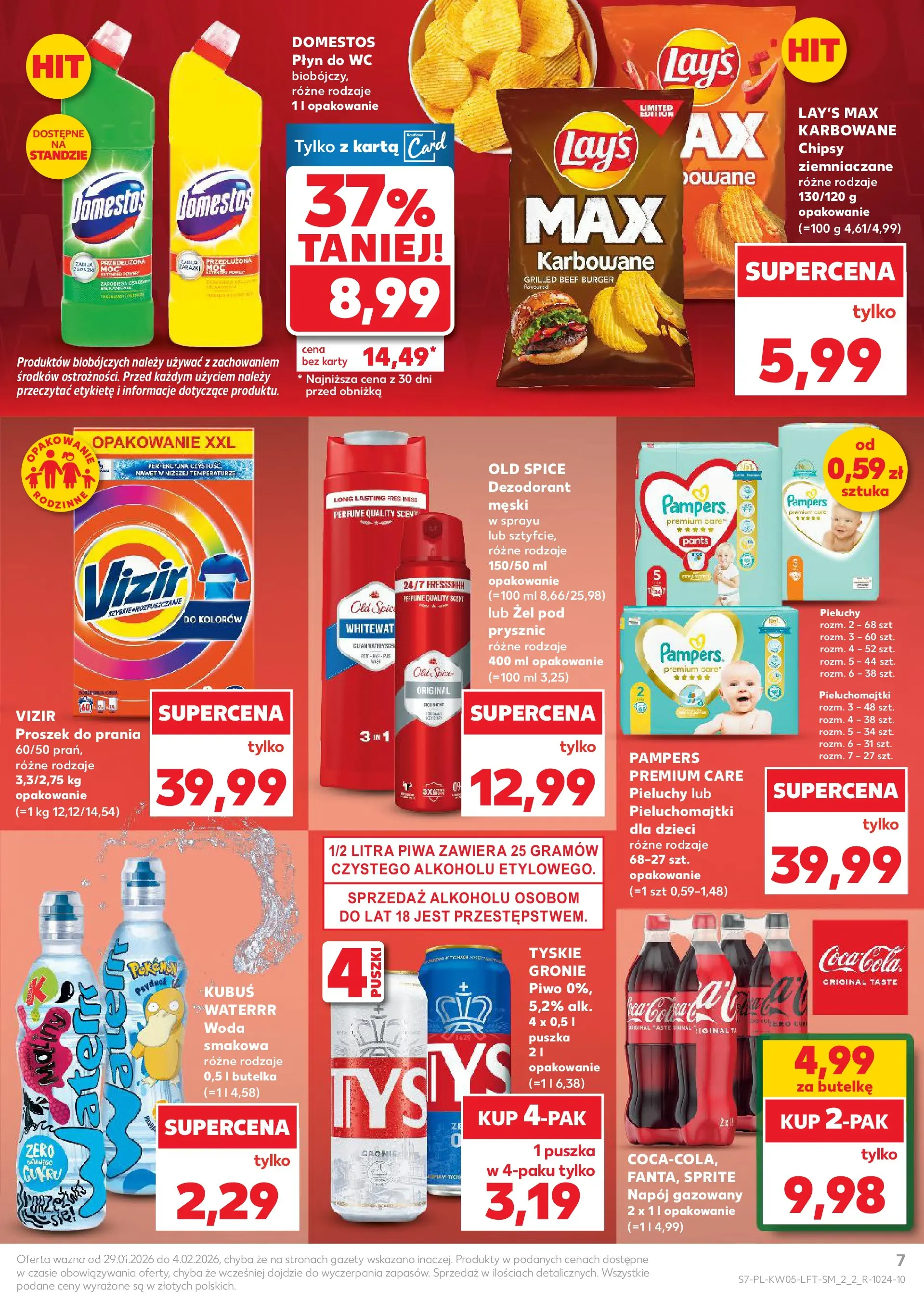 Kaufland gazetka od 29.01.2026 - od jutra PDF | Strona: 7 | Produkty: Karta, Sprite, Prysznic, Dezodorant