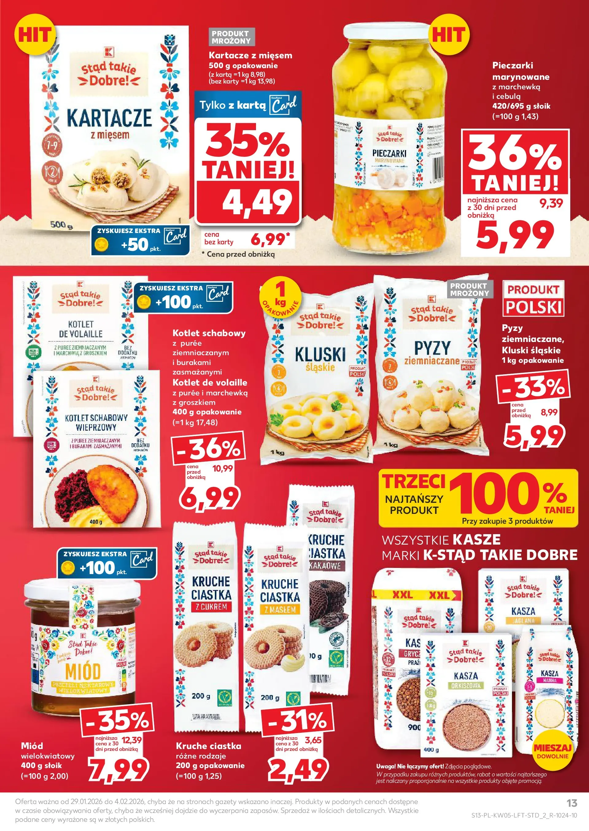 Kaufland gazetka od 29.01.2026 - od jutra PDF | Strona: 13 | Produkty: Pieczarki, Kluski śląskie, Ciastka, Marchewka