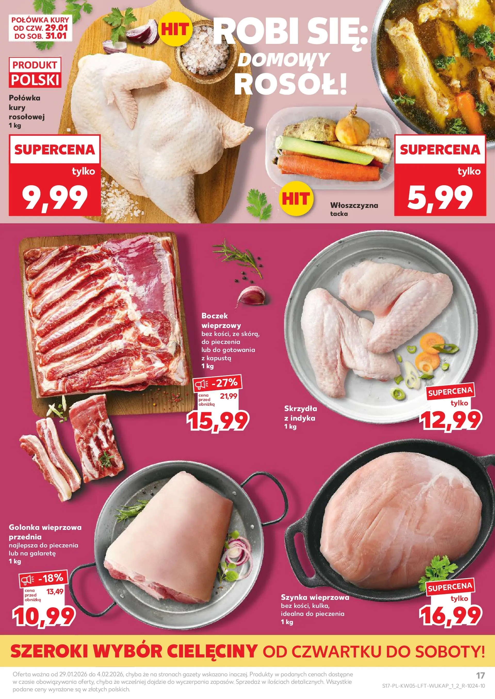 Kaufland gazetka od 29.01.2026 - od jutra PDF | Strona: 17 | Produkty: Boczek wieprzowy, Golonka wieprzowa, Szynka, Boczek