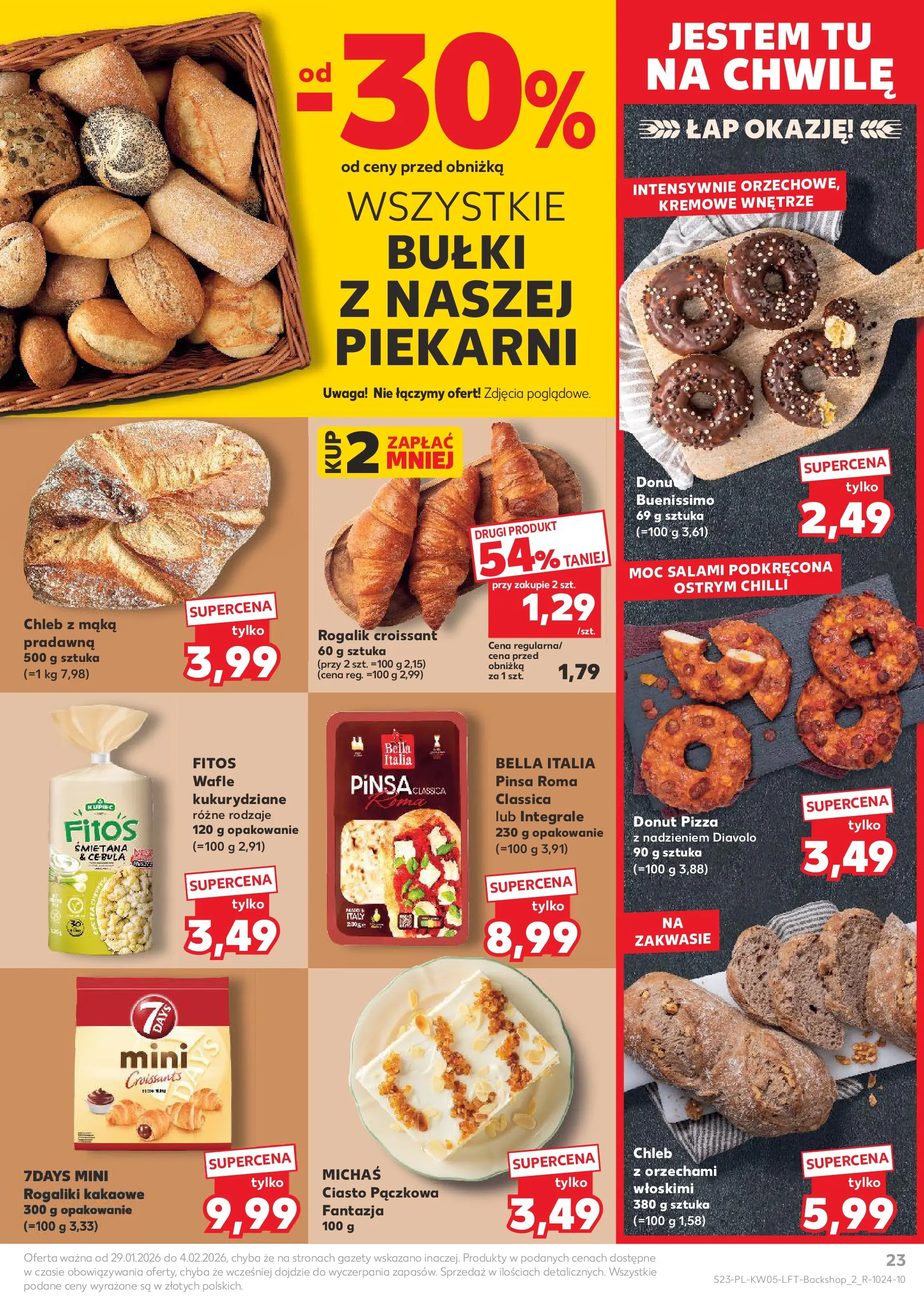 Kaufland gazetka od 29.01.2026 - od jutra PDF | Strona: 23 | Produkty: Wafle, Ciasto, Pizza, Pinsa