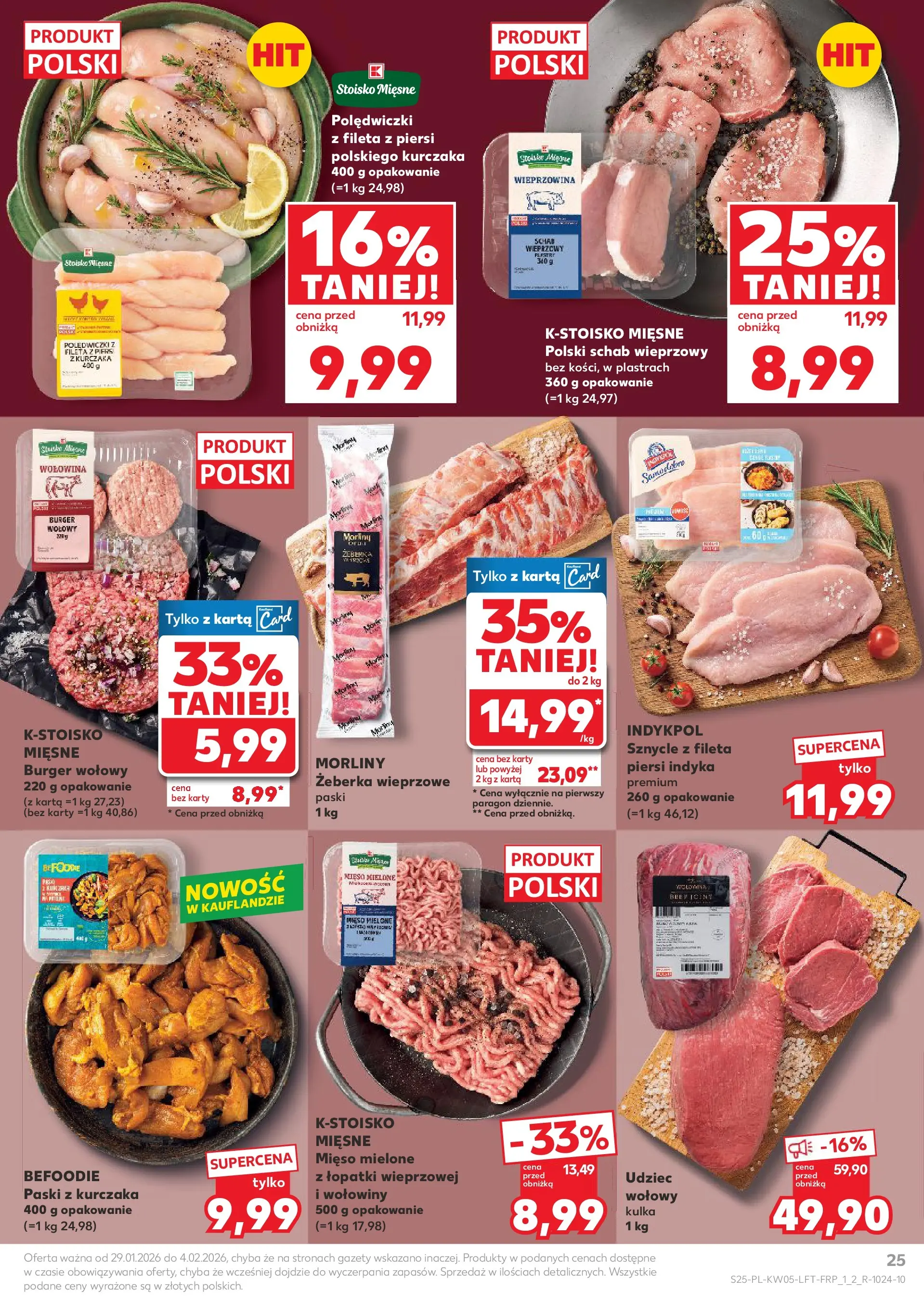 Kaufland gazetka od 29.01.2026 - od jutra PDF | Strona: 25 | Produkty: Burger wołowy, Mięso, Mięso mielone, Wołowina