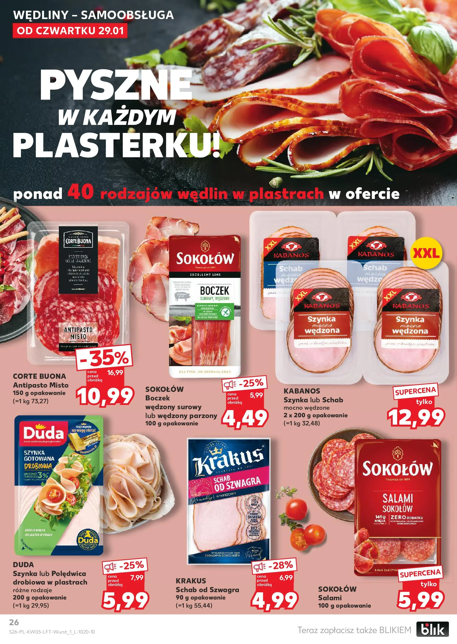 Kaufland gazetka od 29.01.2026 - od jutra PDF | Strona: 26 | Produkty: Szynka, Boczek, Salami, Wędliny