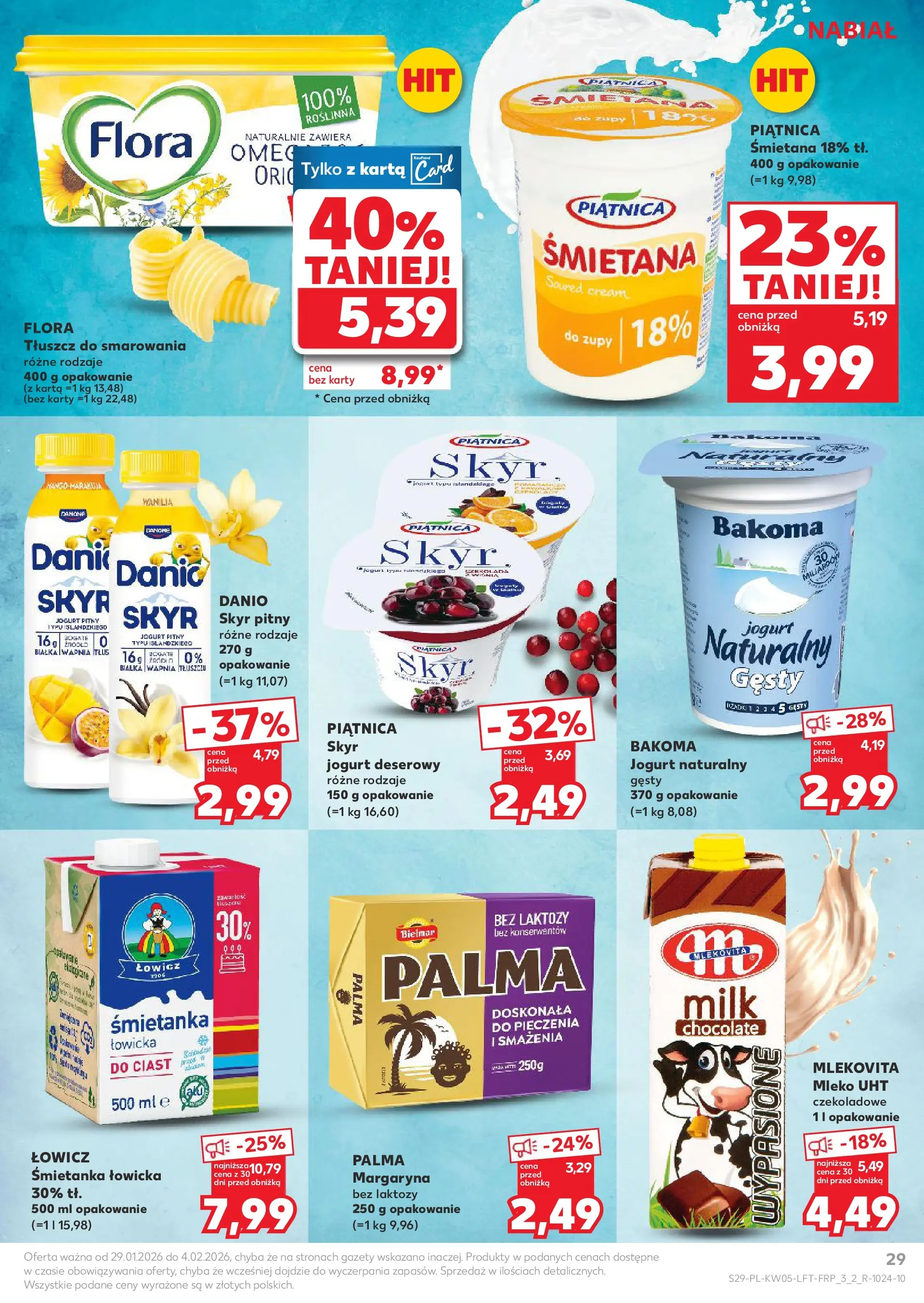 Kaufland gazetka od 29.01.2026 - od jutra PDF | Strona: 29 | Produkty: Bez laktozy, Jogurt naturalny, Margaryna, Śmietana