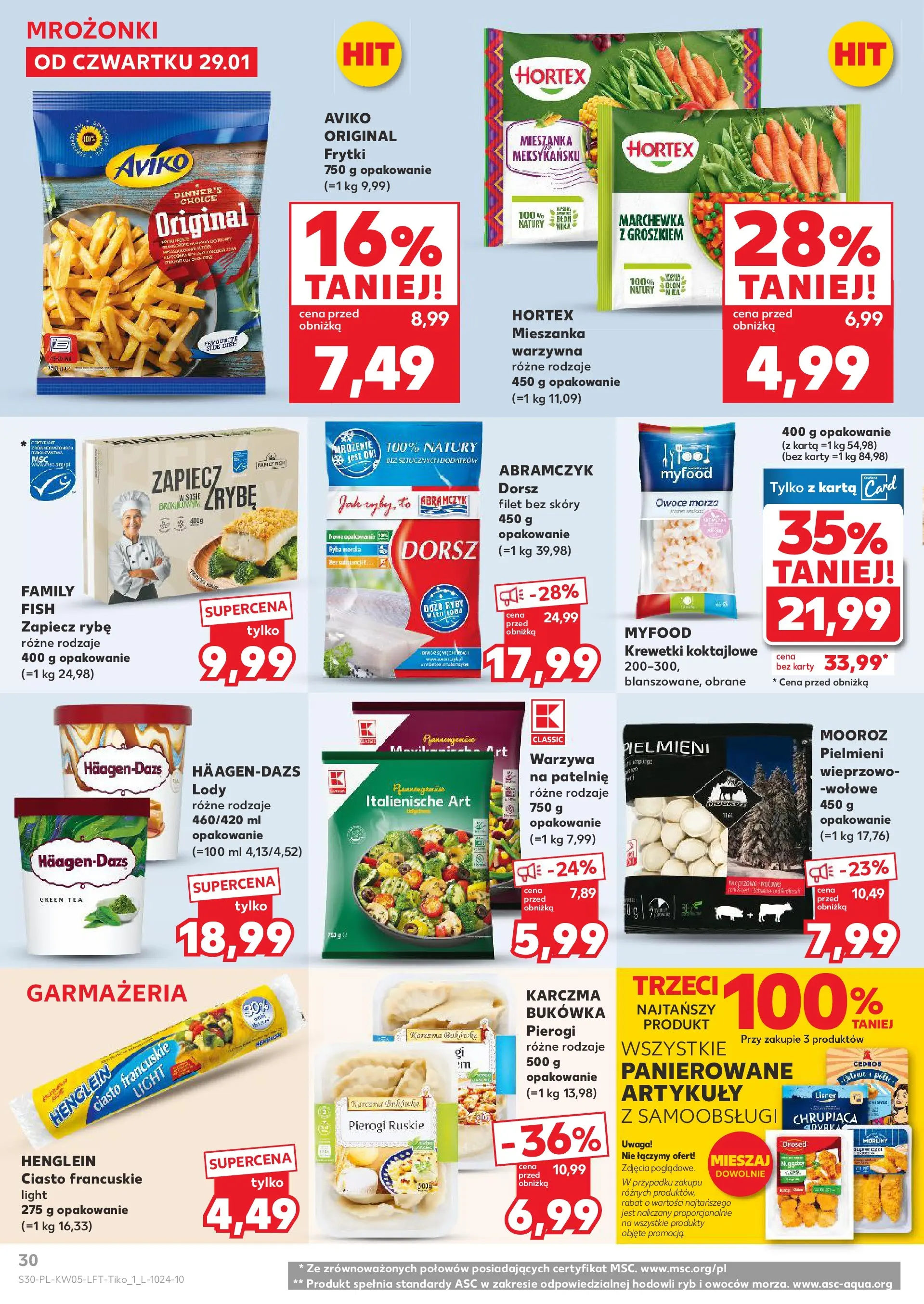 Kaufland gazetka od 29.01.2026 - od jutra PDF | Strona: 30 | Produkty: Krewetki, Krewetki koktajlowe, Ryba, Lody
