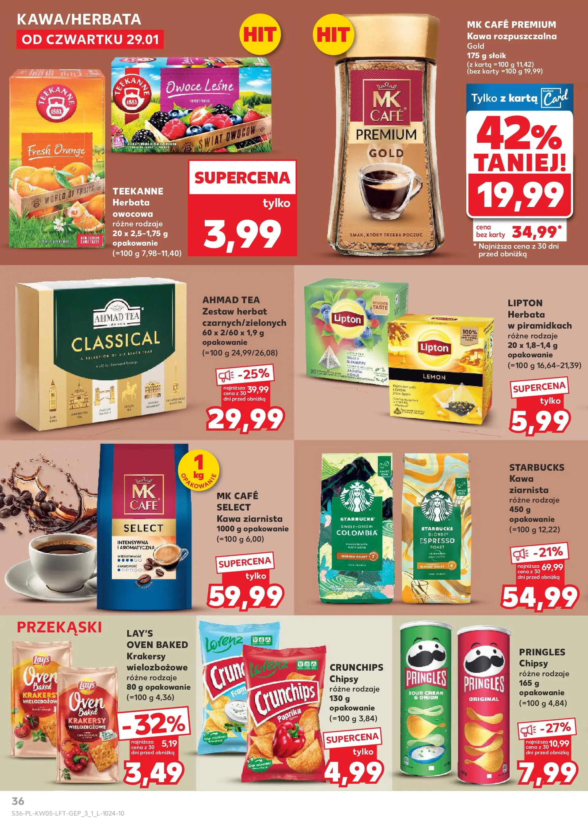 Kaufland gazetka od 29.01.2026 - od jutra PDF | Strona: 36 | Produkty: Kawa rozpuszczalna, Lays, Herbata, Owoce