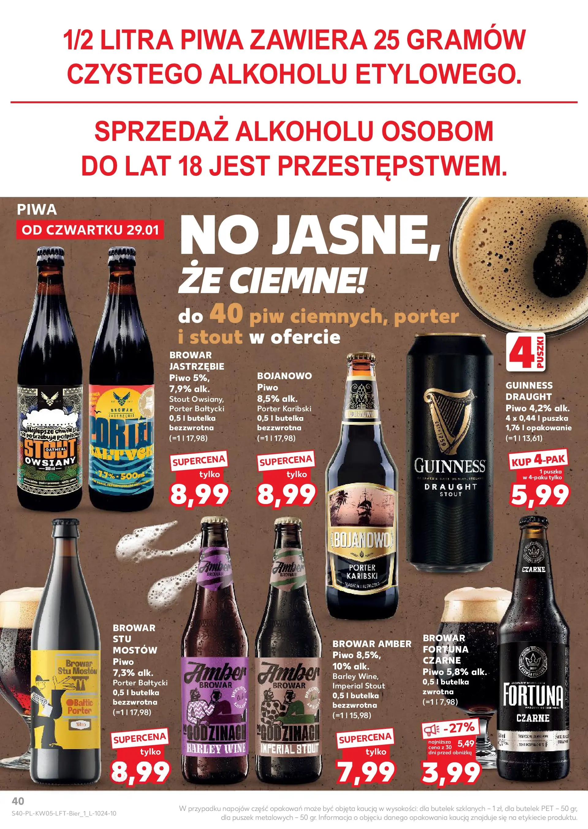 Kaufland gazetka od 29.01.2026 - od jutra PDF | Strona: 40 | Produkty: Piwo Guinness, Guinness, Piwo