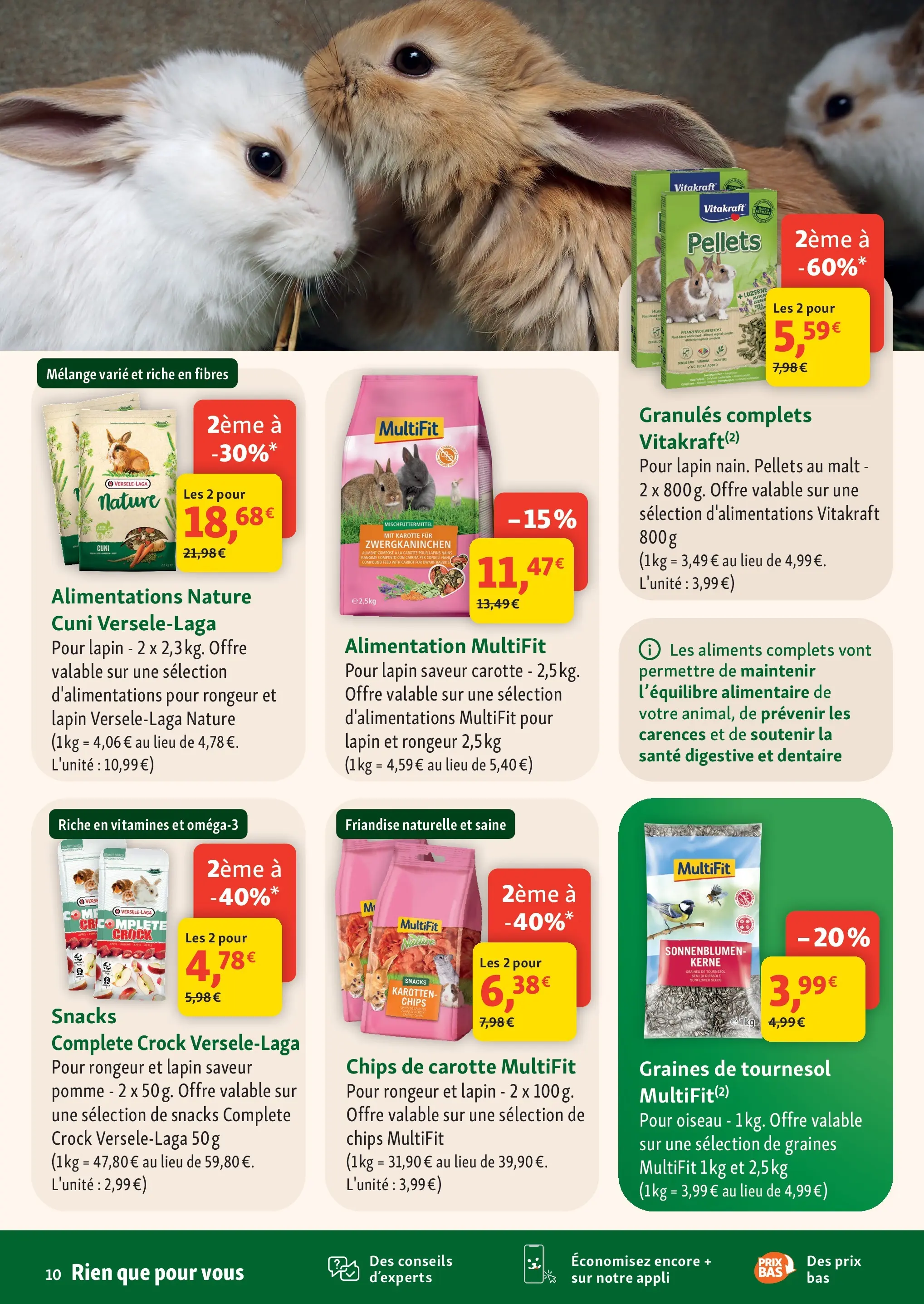 Offres - Des promos qui gardent en forme ! 【Février】 | Page: 10 | Produits: Lapin, Luzerne, Chips, Carotte