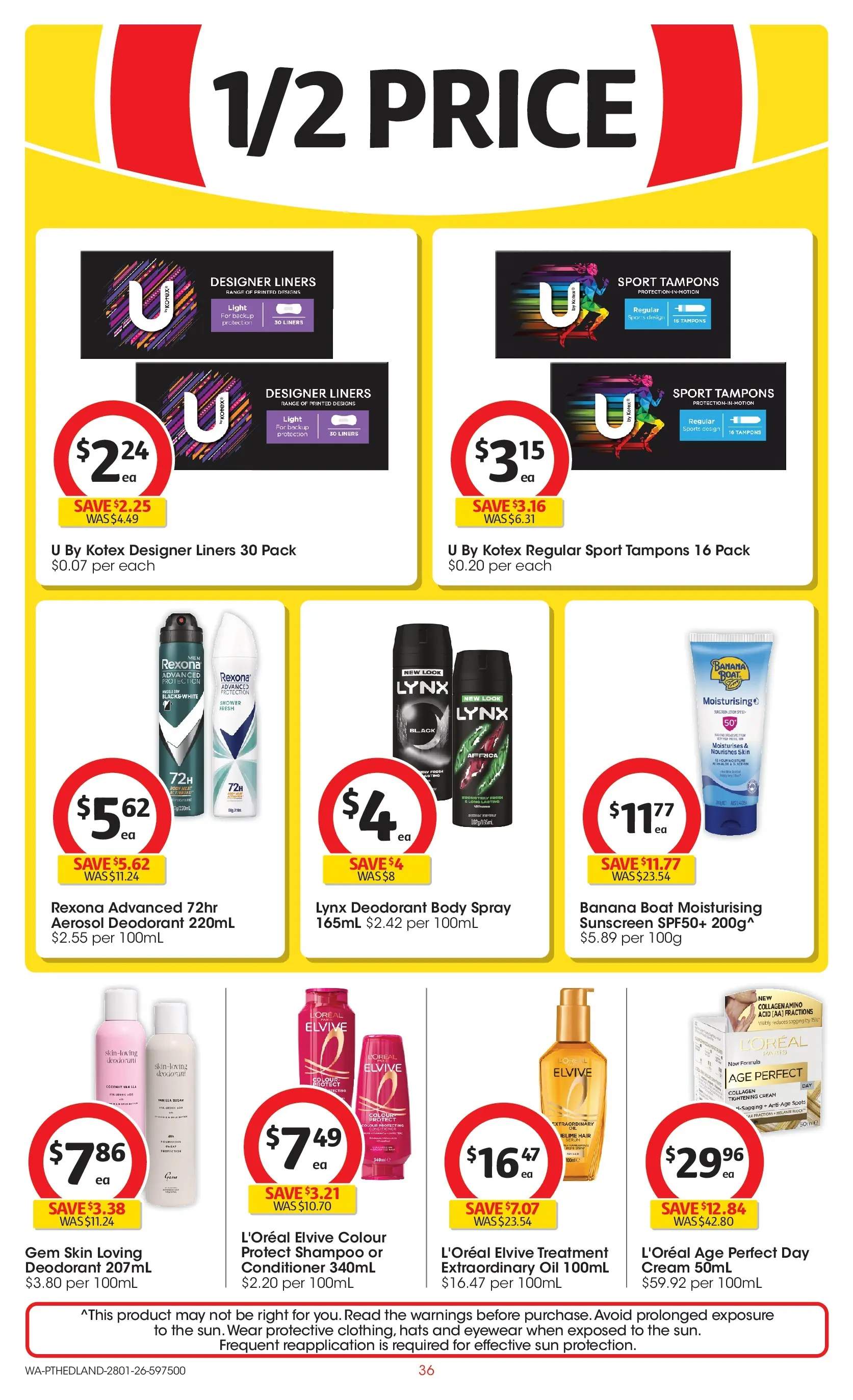 ﻿Coles catalogue valid from 25/01/2026 > Online Australia | Page: 36 | Products: Shampoo, Oil, Sunscreen, Sugar