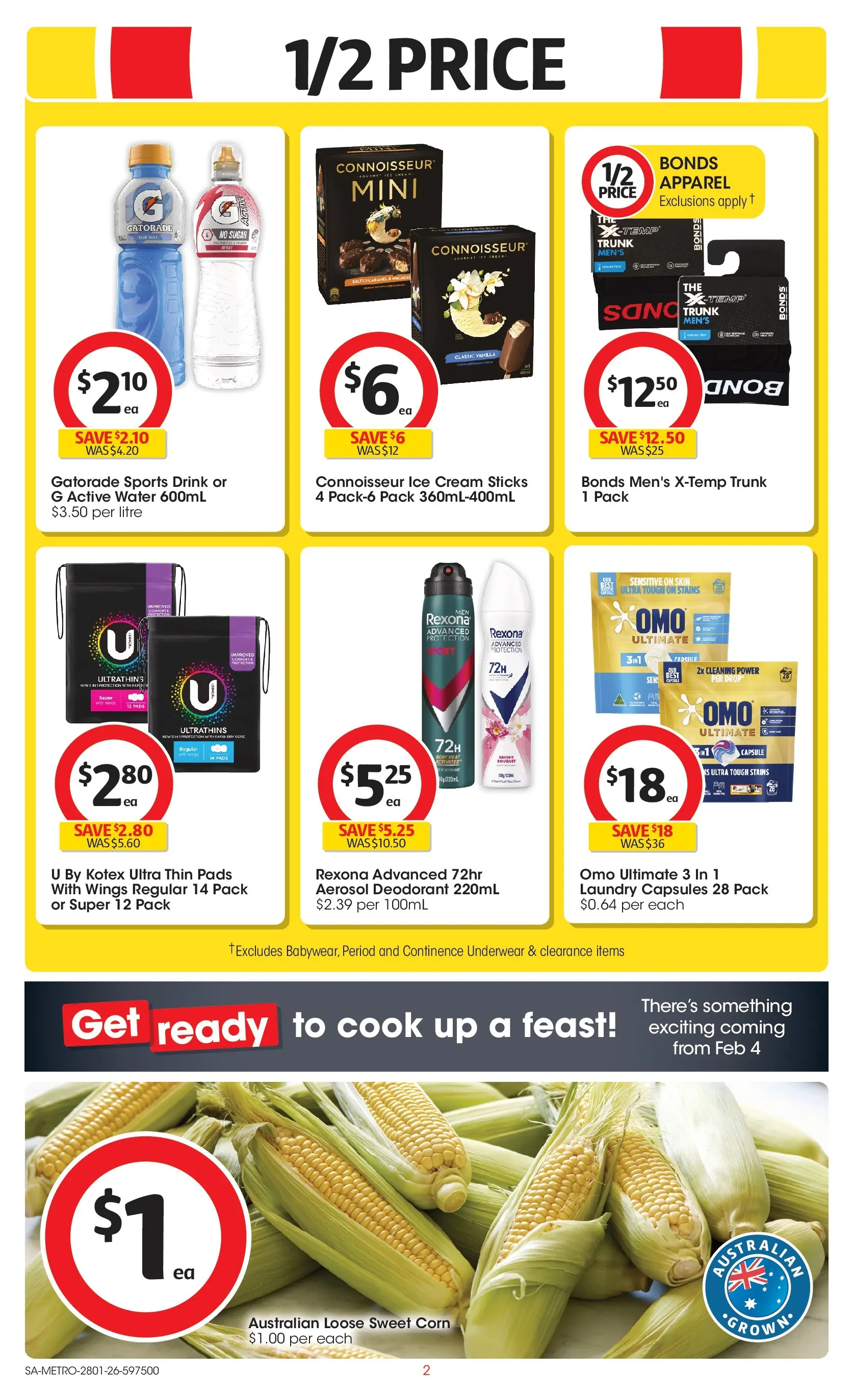 ﻿Coles catalogue valid from 28/01/2026 > Online Australia | Page: 2 | Products: Deodorant, Cream, Ice cream, Water