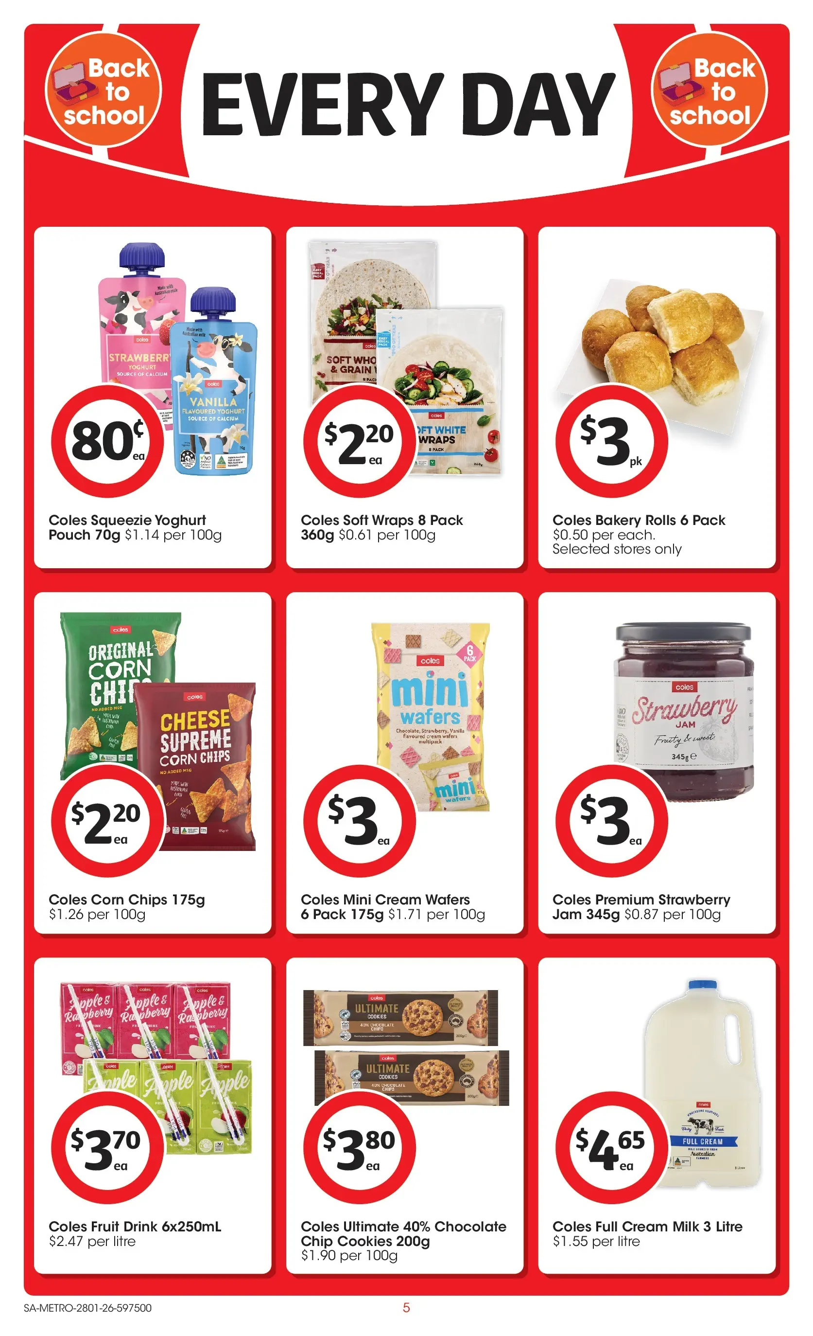 ﻿Coles catalogue valid from 28/01/2026 > Online Australia | Page: 5 | Products: Milk, Cheese, Yoghurt, Raspberry