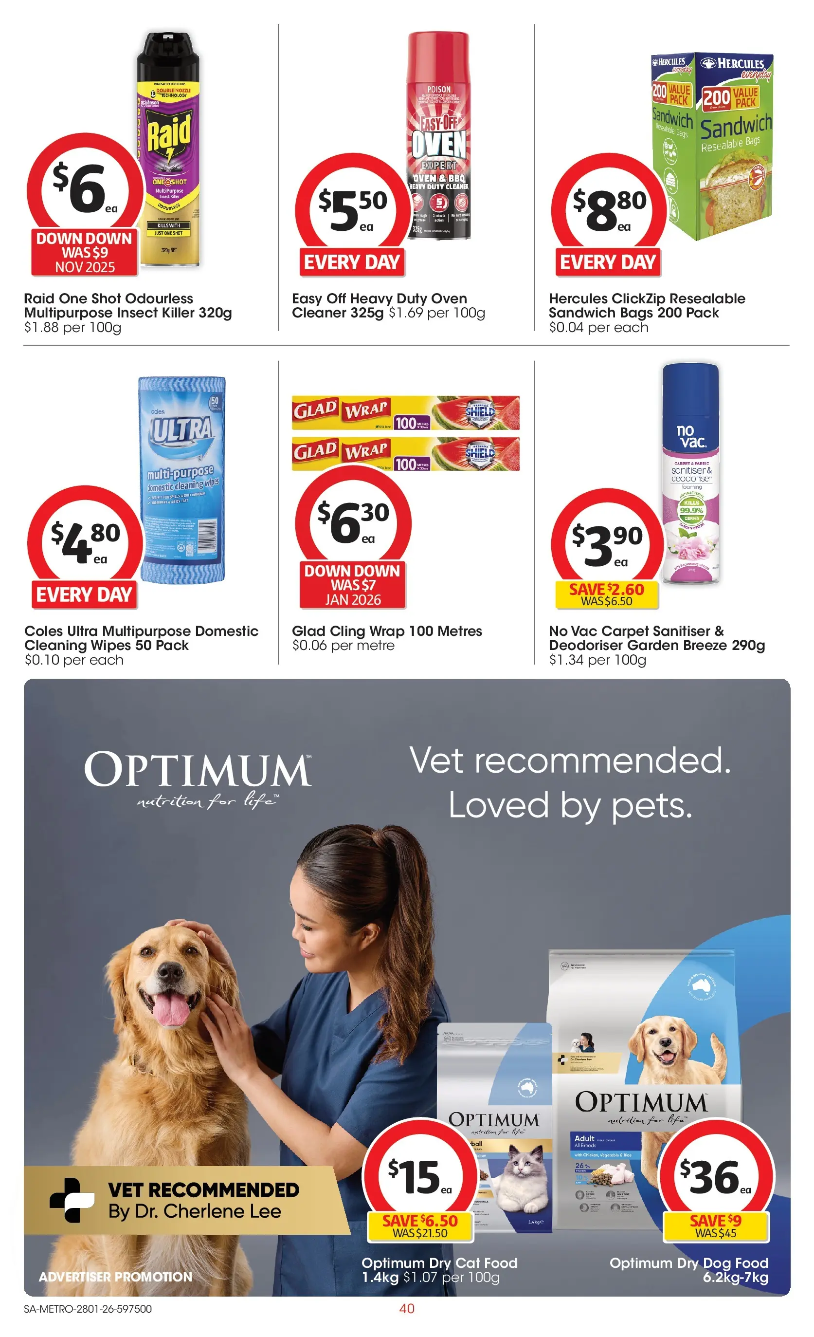 ﻿Coles catalogue valid from 28/01/2026 > Online Australia | Page: 40 | Products: Carpet, Dog food, Domestic, Multipurpose