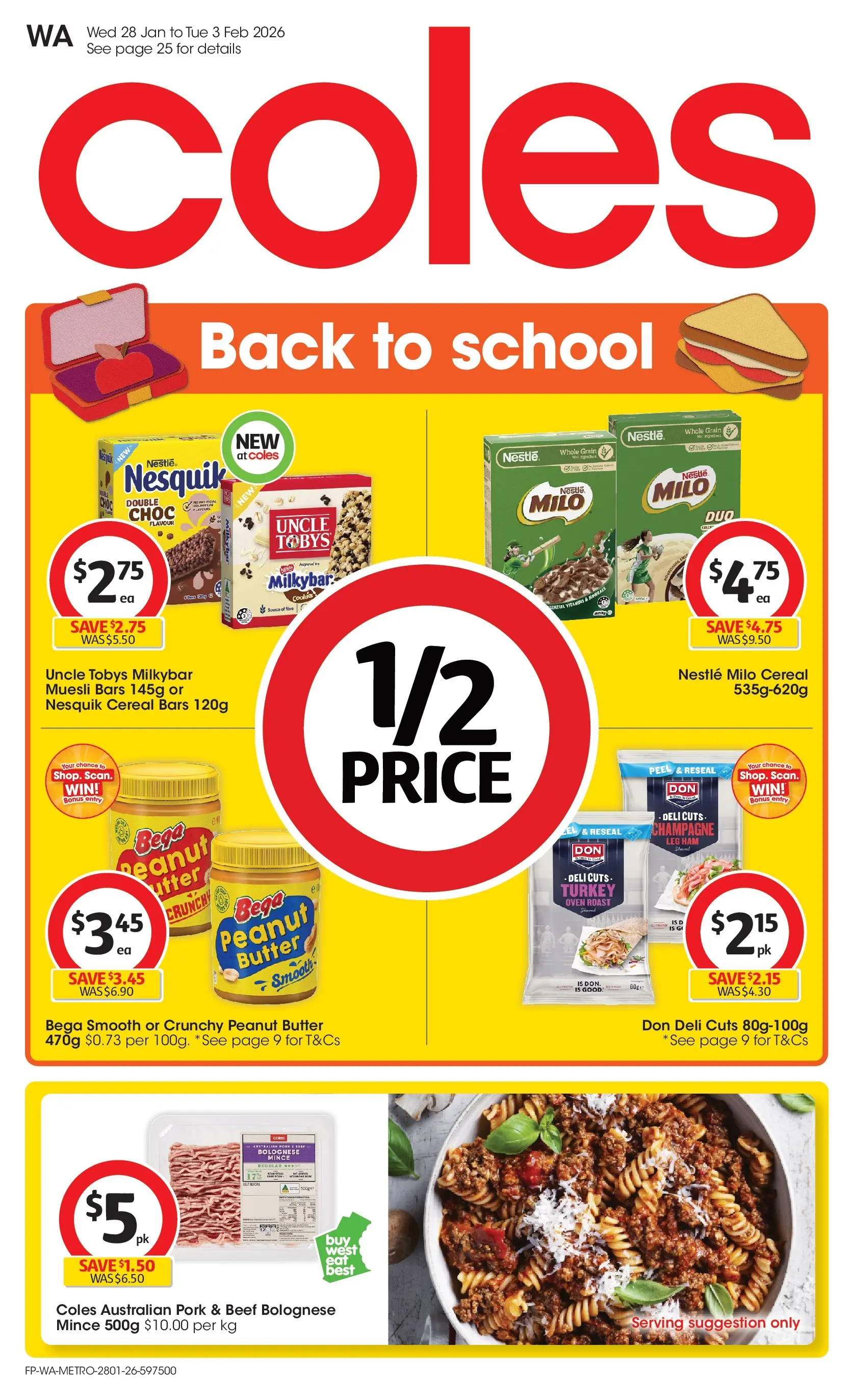 ﻿Coles catalogue valid from 28/01/2026 > Online Australia | Page: 1 | Products: Butter, Peel, Pork, Beef