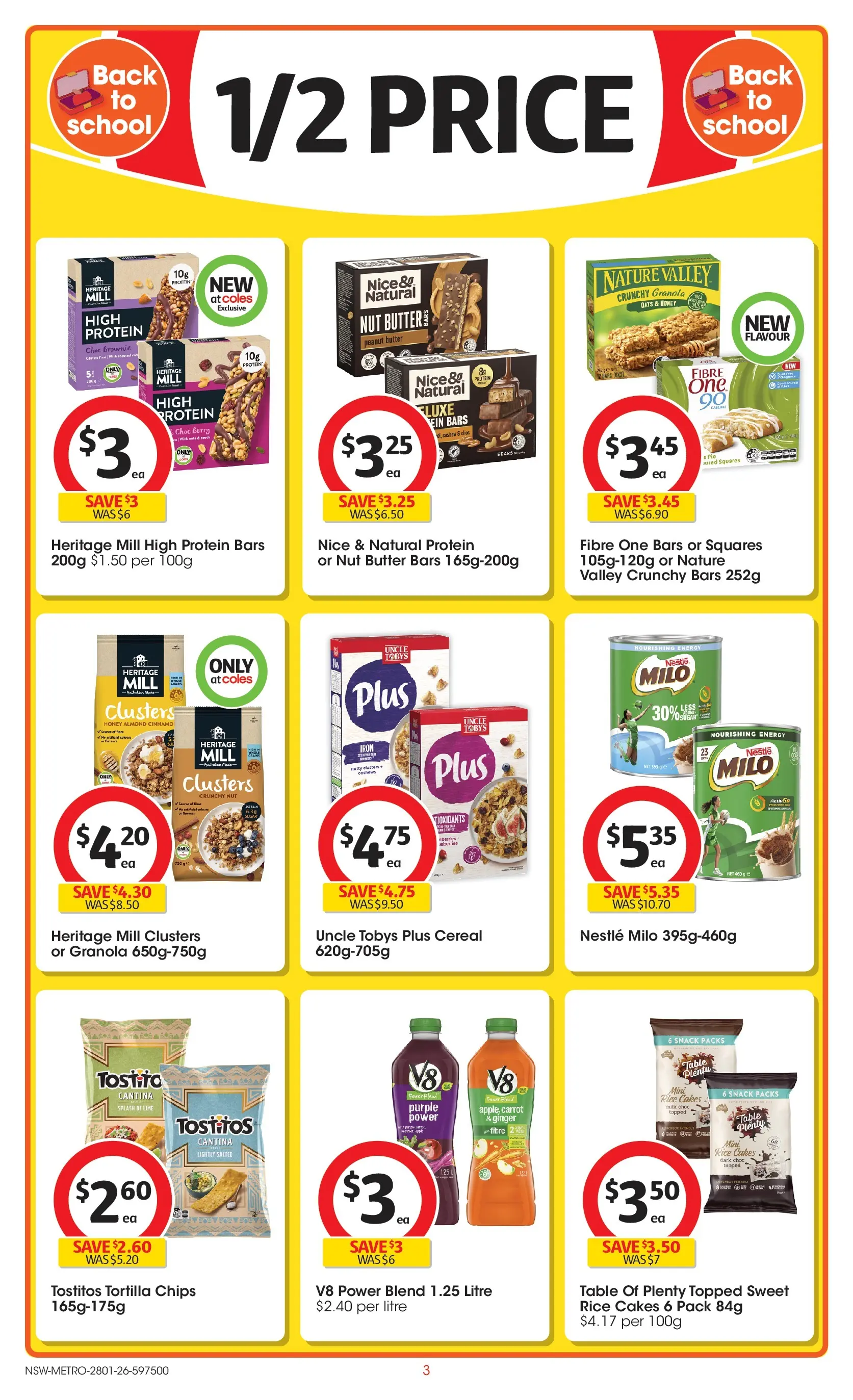 ﻿Coles catalogue valid from 25/01/2026 > Online Australia | Page: 3 | Products: Milk, Butter, Cereal, Chips