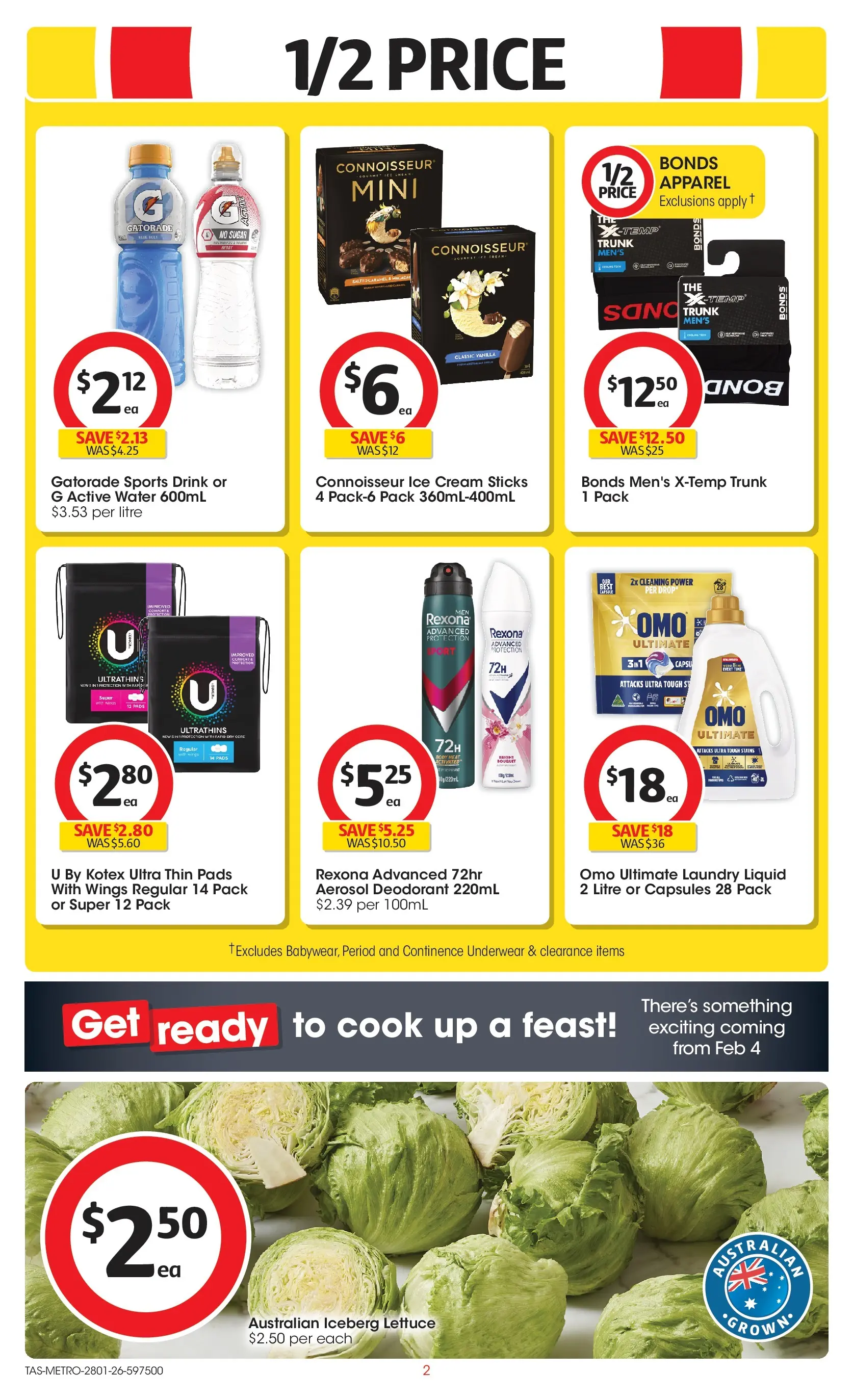﻿Coles catalogue valid from 25/01/2026 > Online Australia | Page: 2 | Products: Lettuce, Deodorant, Underwear, Laundry