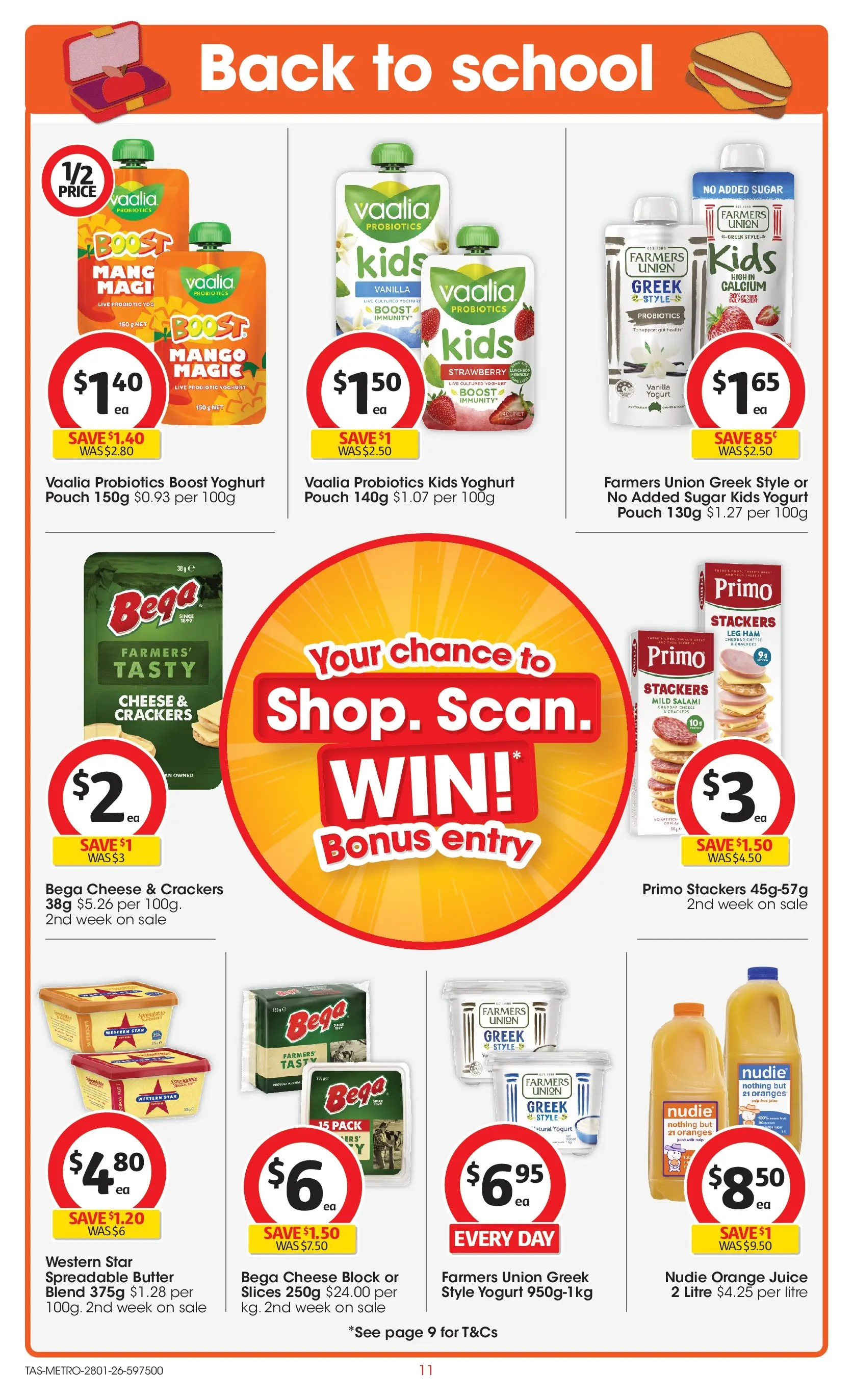 ﻿Coles catalogue valid from 25/01/2026 > Online Australia | Page: 11 | Products: Crackers, Yoghurt, Ham, Oranges