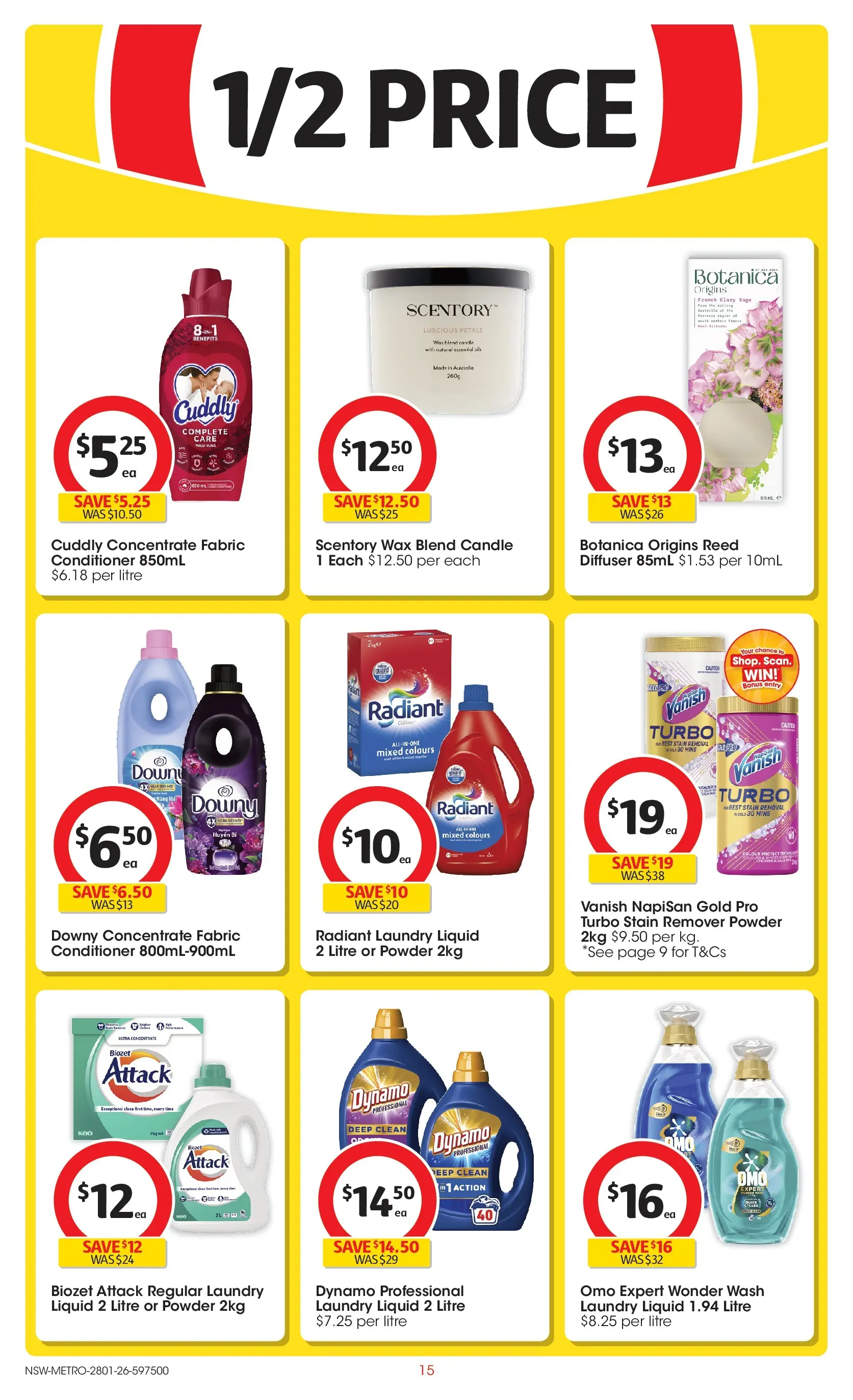 ﻿Coles catalogue valid from 25/01/2026 > Online Australia | Page: 15 | Products: Powder, Stain remover, Candle, Laundry