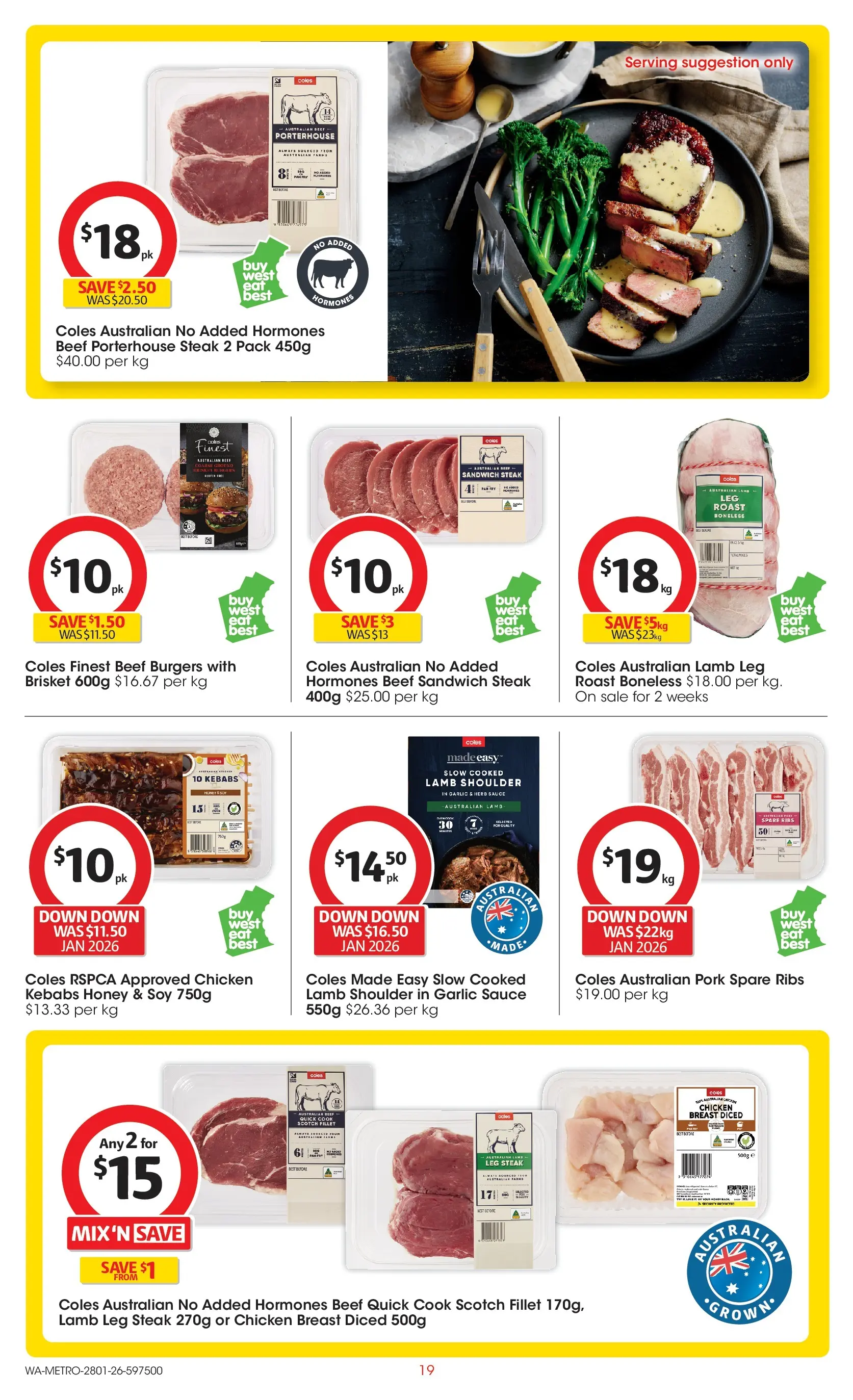 ﻿Coles catalogue valid from 28/01/2026 > Online Australia | Page: 19 | Products: Honey, Chicken, Beef, Sauce