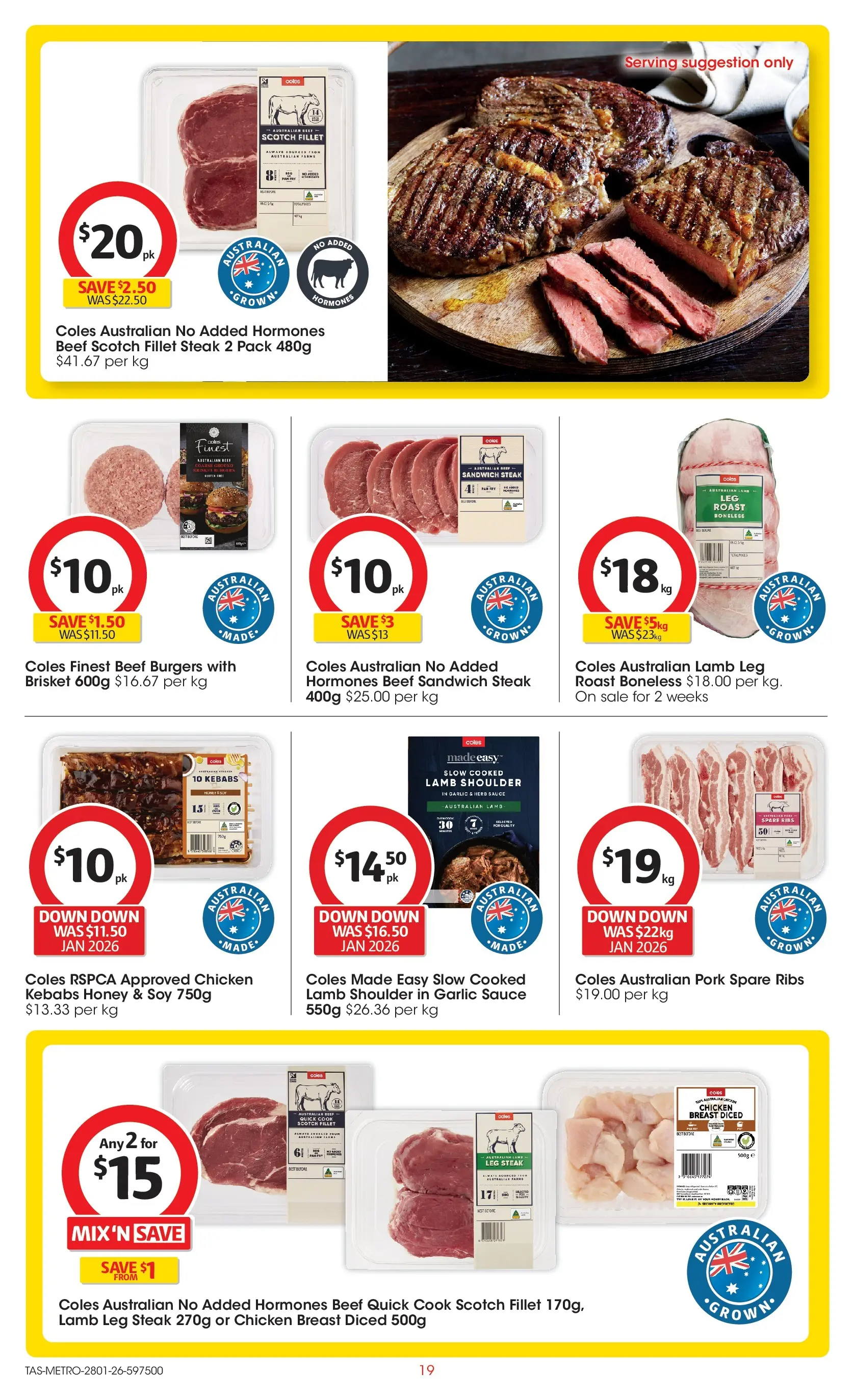 ﻿Coles catalogue valid from 25/01/2026 > Online Australia | Page: 19 | Products: Honey, Lamb, Beef, Fan