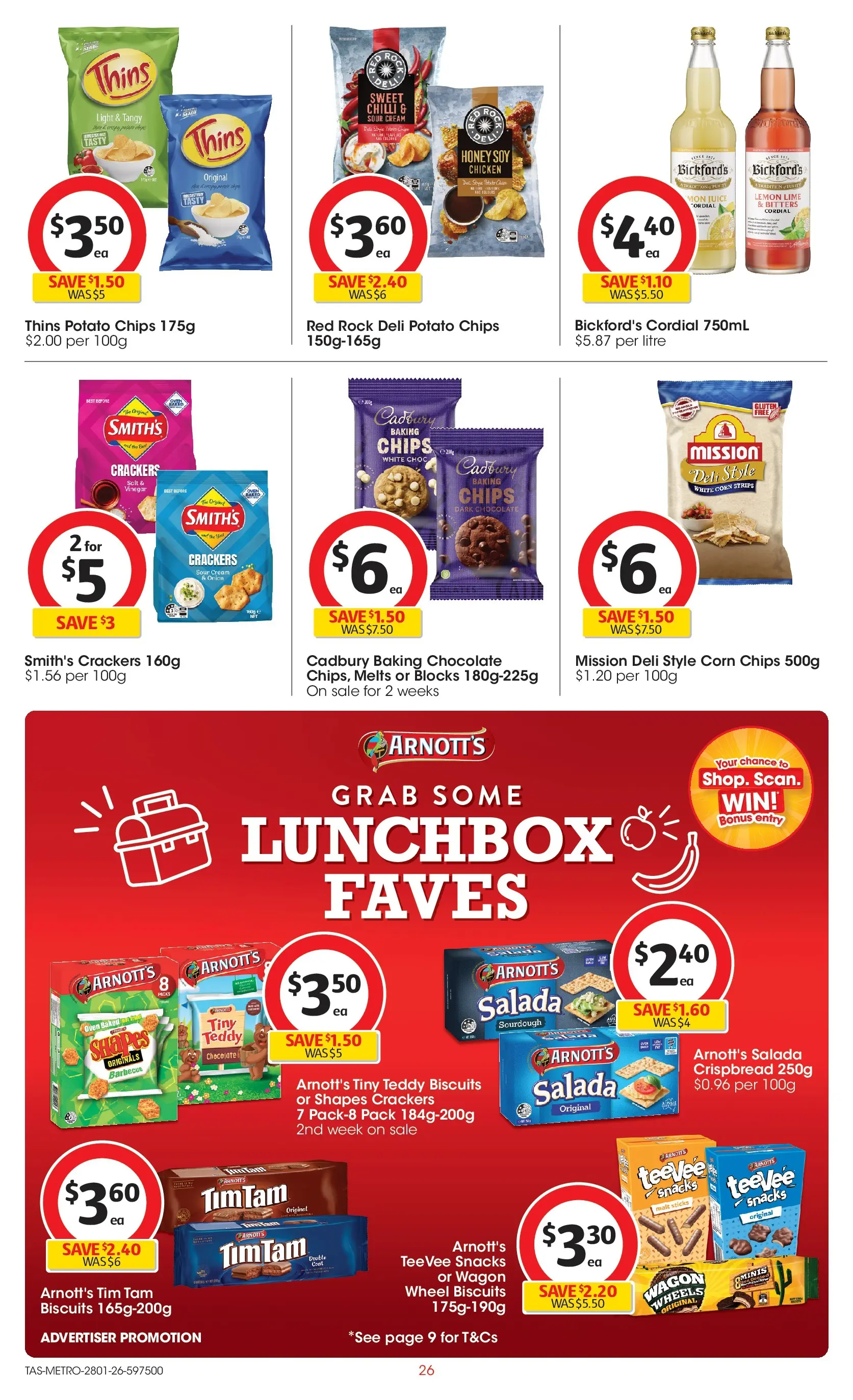 ﻿Coles catalogue valid from 25/01/2026 > Online Australia | Page: 26 | Products: Chips, Cream, Biscuits, Vinegar