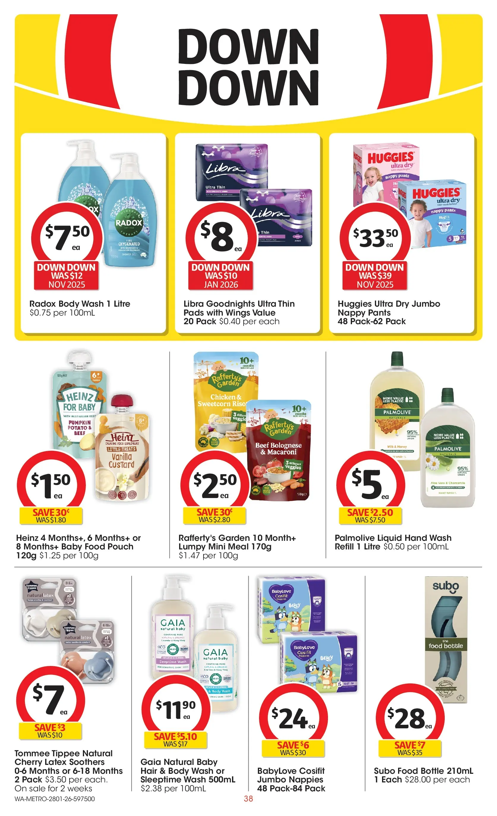 ﻿Coles catalogue valid from 28/01/2026 > Online Australia | Page: 38 | Products: Milk, Beef, Pants, Hand wash