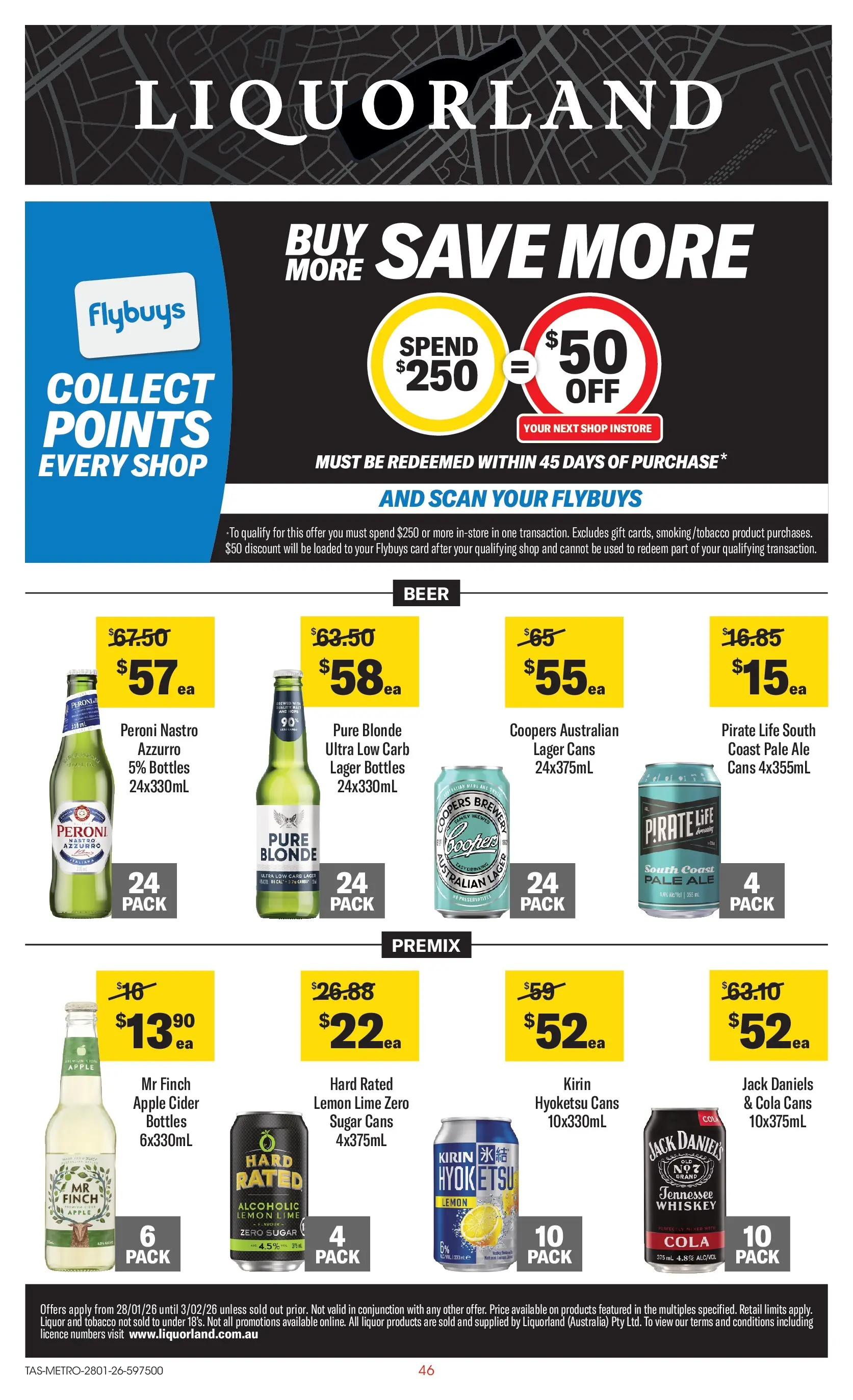 ﻿Coles catalogue valid from 25/01/2026 > Online Australia | Page: 46 | Products: Beer, Whiskey, Sugar, Lemon