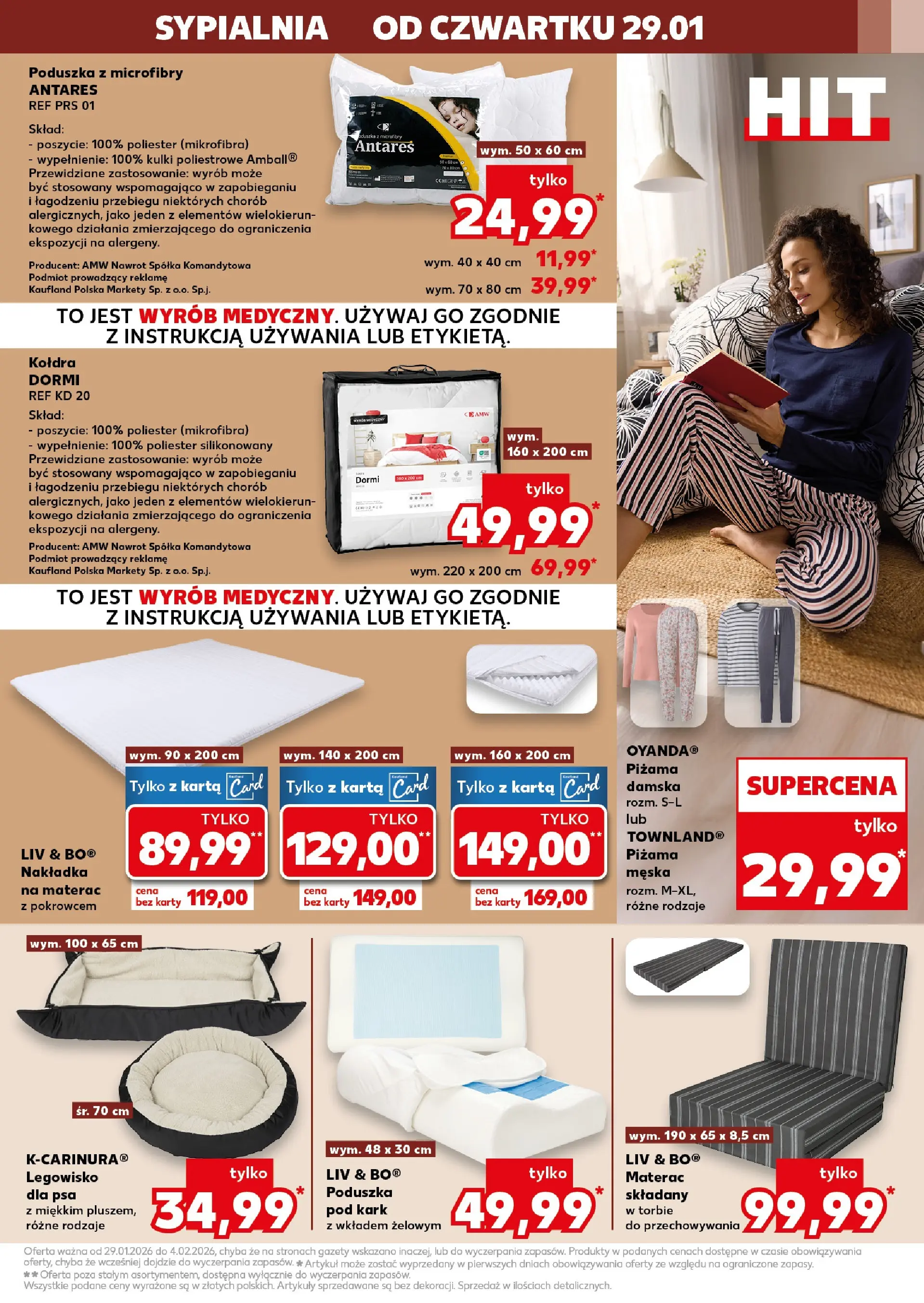 Kaufland - Kaufland NON Food ważne do 4.02 od 28.01.2026 - od jutra PDF | Strona: 7 | Produkty: Karta, Piżama, Materac, Poduszka