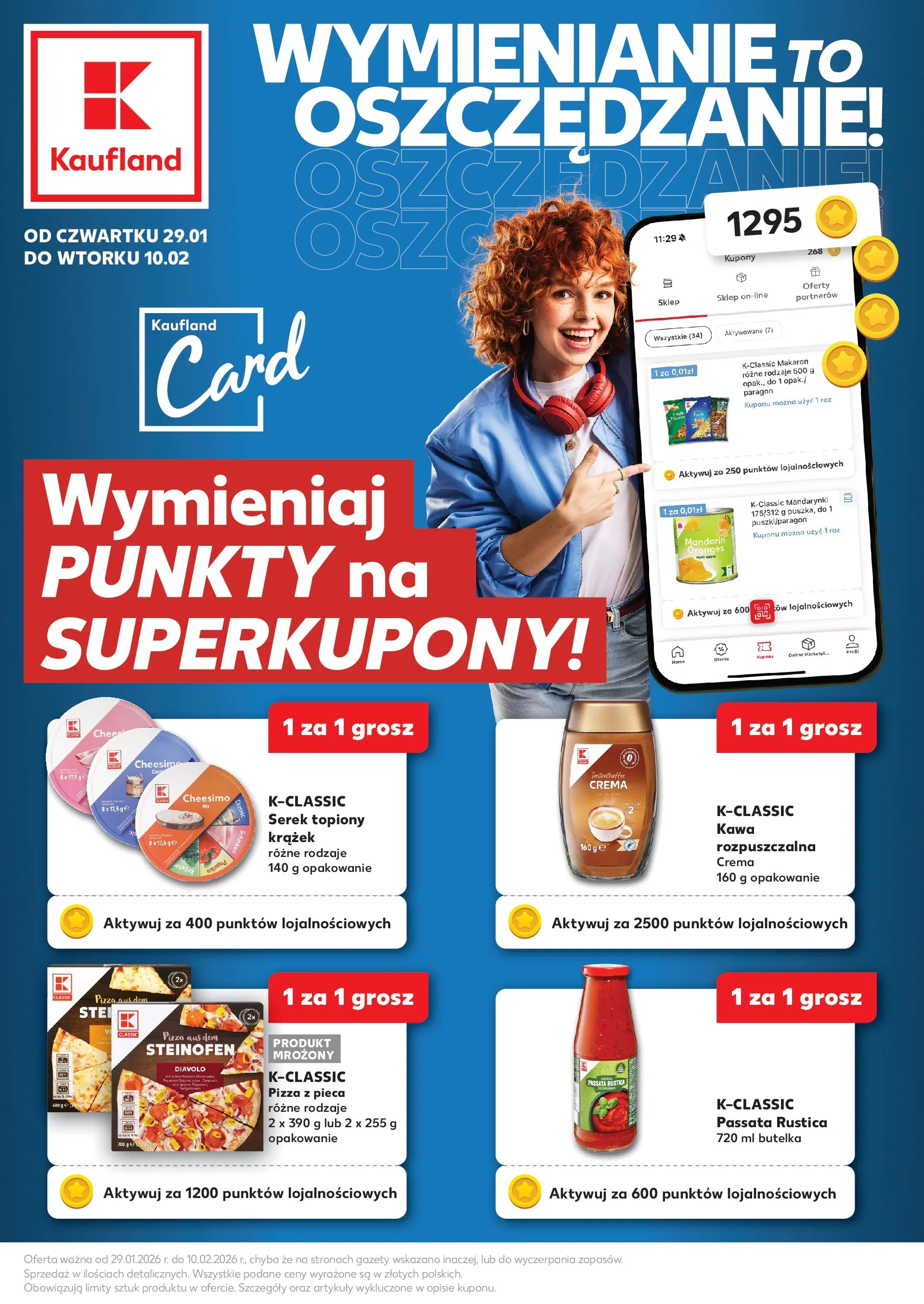 Kaufland gazetka - Superkupony od 29.01.2026 - od jutra PDF | Strona: 1 | Produkty: Serek, Pizza, Makaron, Serek topiony
