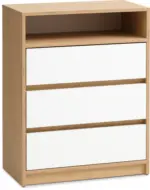 JYSK JYSK Скрин с 3 чекмеджета BILLUND бял/цвят натурален дъб