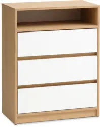 JYSK Скрин с 3 чекмеджета BILLUND бял/цвят натурален дъб