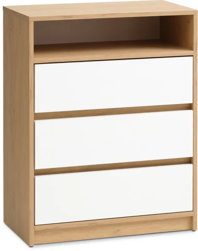 JYSK Скрин с 3 чекмеджета BILLUND бял/цвят натурален дъб