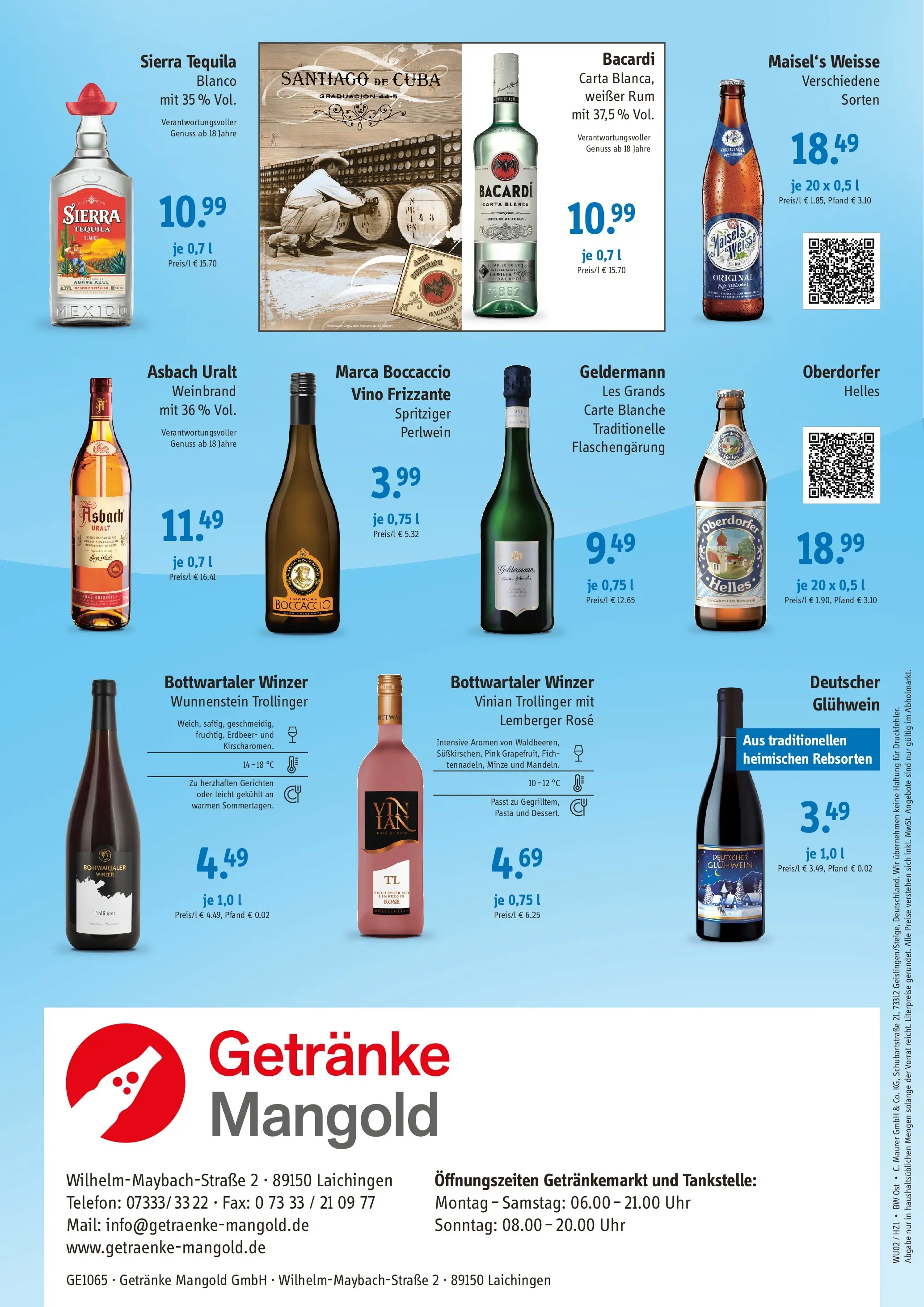 Angebote - Getränke Mangold: Angebote (ab 01.02.2026) zum Blättern | Seite: 4 | Produkte: Rum, Tequila, Telefon, Uhr