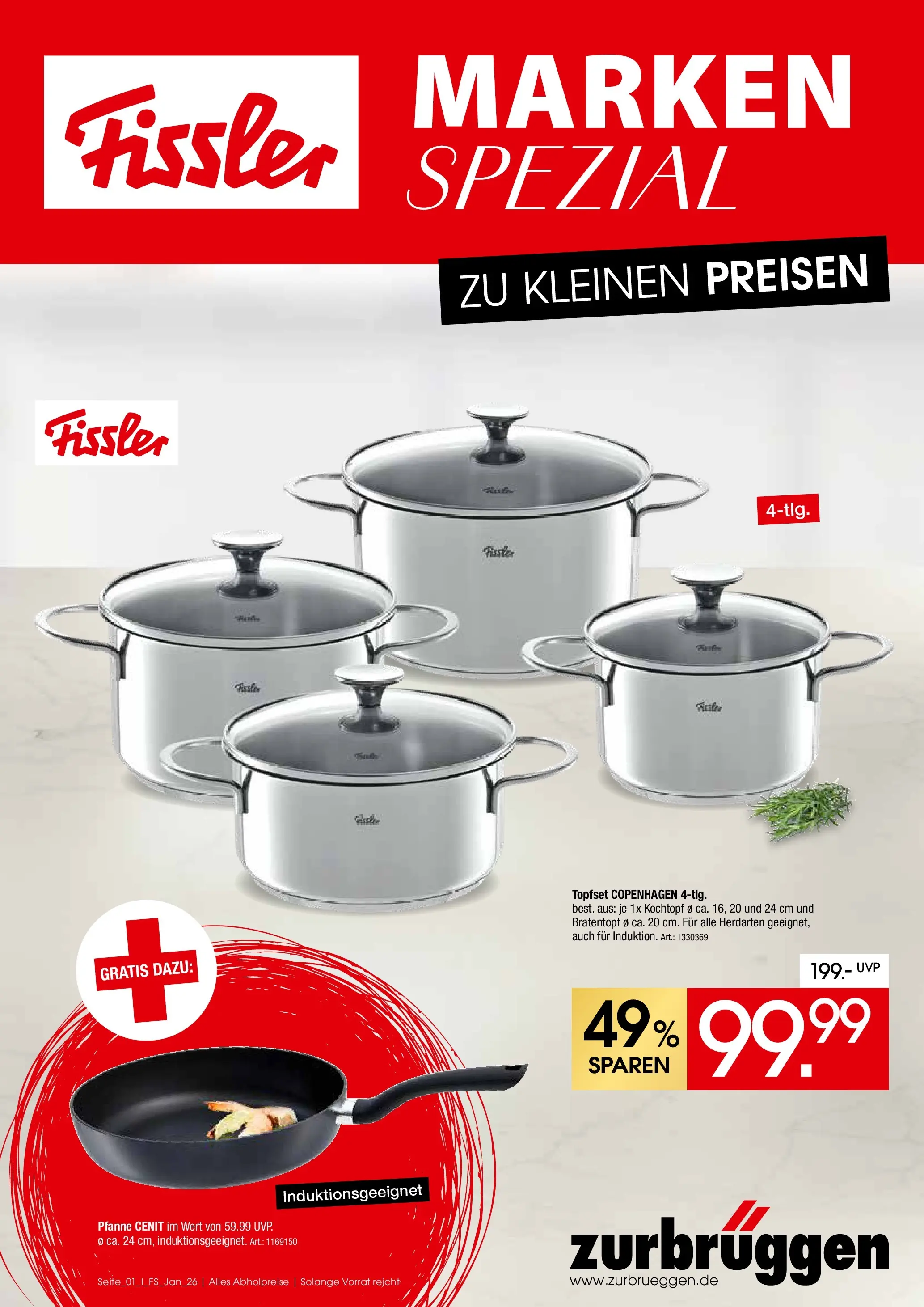 Zurbrüggen Fissler Marken-Spezial (ab 26.01.2026) zum Blättern | Seite: 1