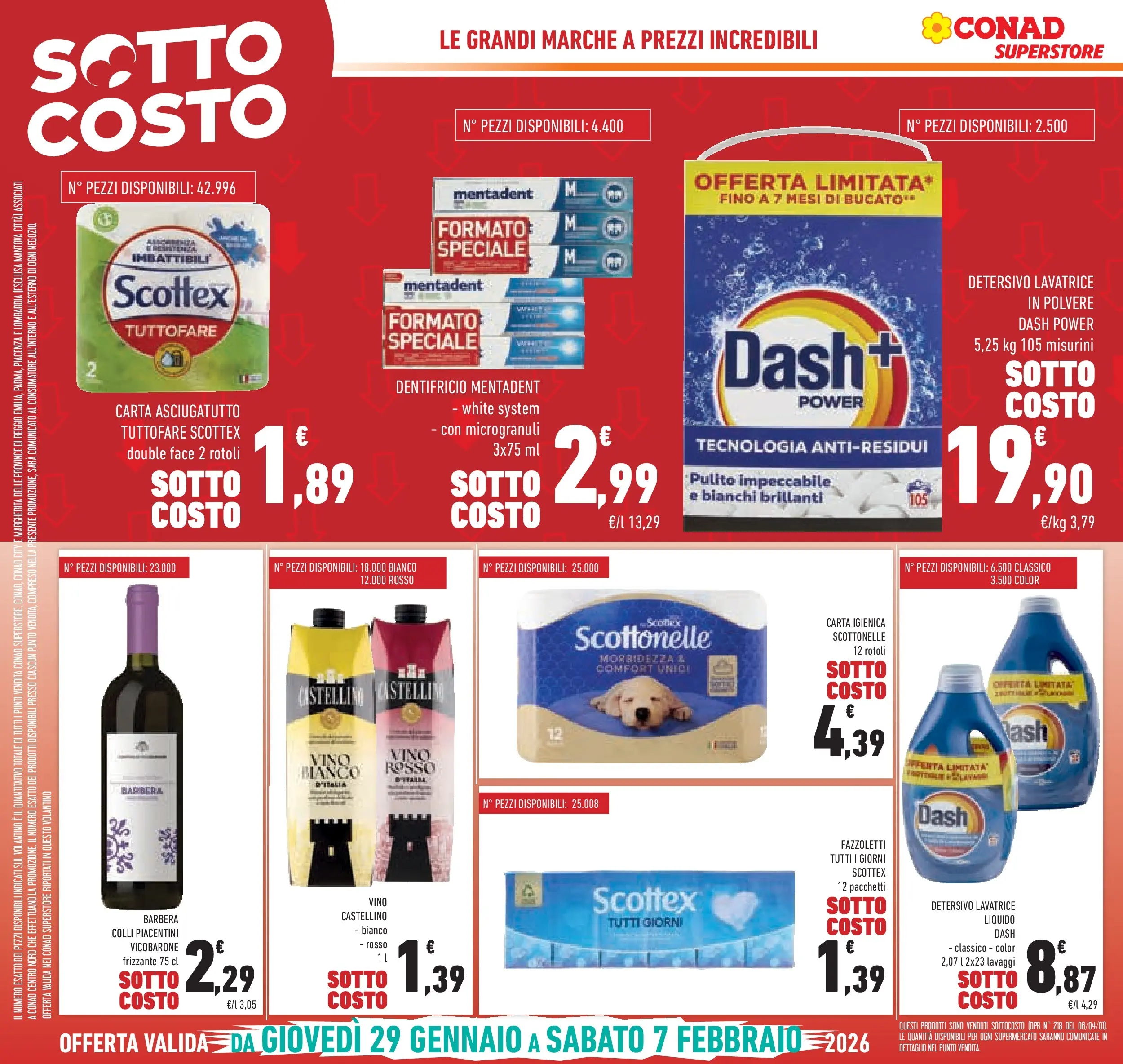 Volantino Conad dal 29/01/2026 > Anteprima | Pagina: 6 | Prodotti: Carta igienica, Dentifricio, Fazzoletti, Asciugatutto