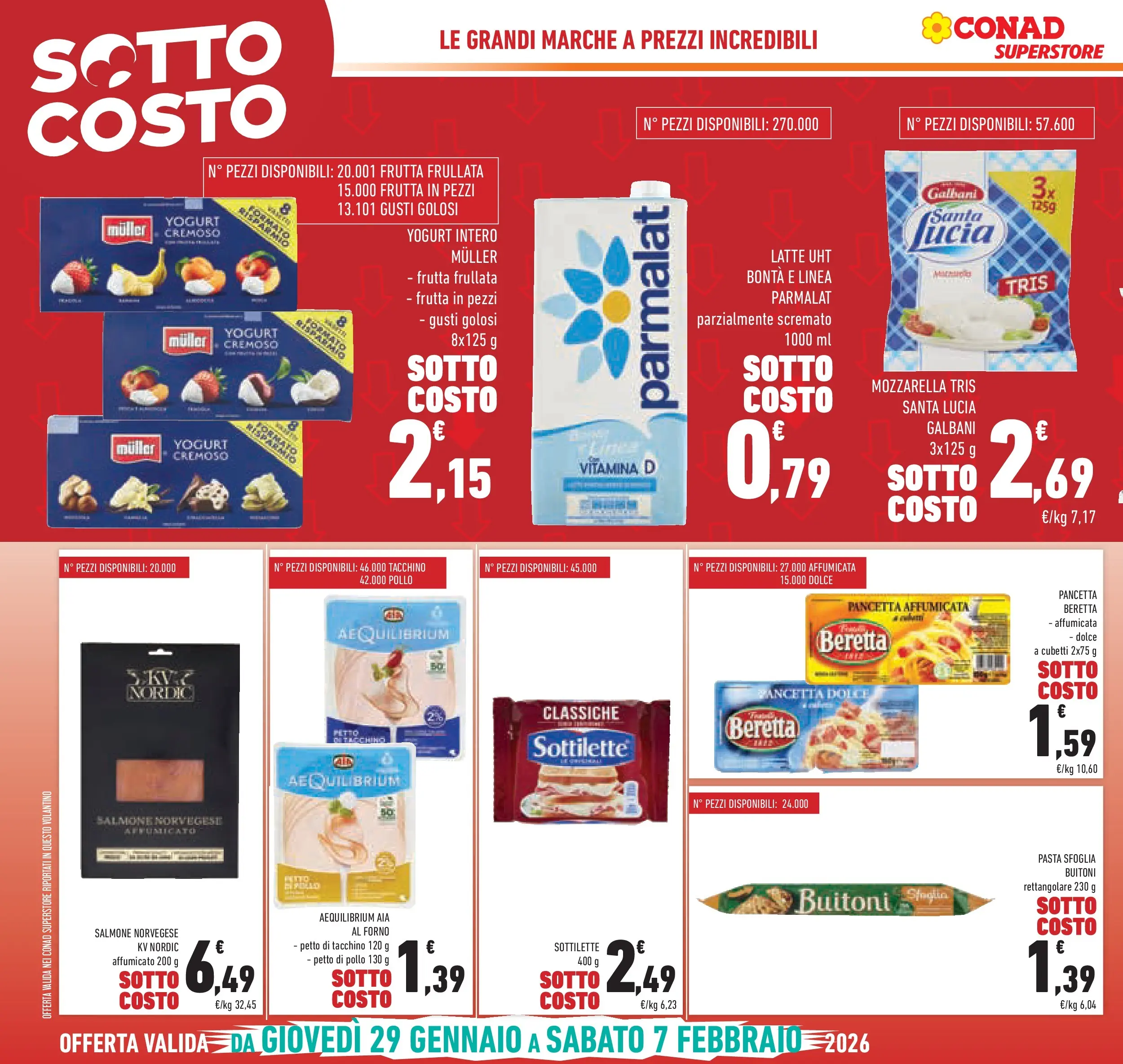 Volantino Conad dal 28/01/2026 > Anteprima | Pagina: 2 | Prodotti: Yogurt, Pasta sfoglia, Pancetta, Tacchino