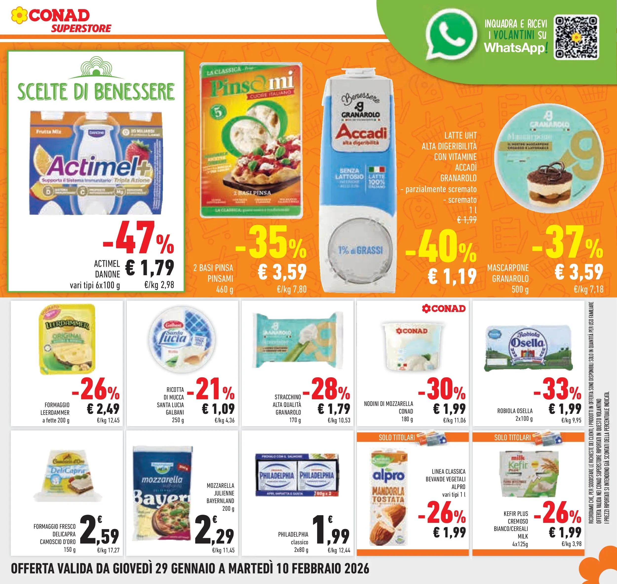 Volantino Conad dal 29/01/2026 > Anteprima | Pagina: 21 | Prodotti: Latte, Formaggio, Stracchino, Mascarpone