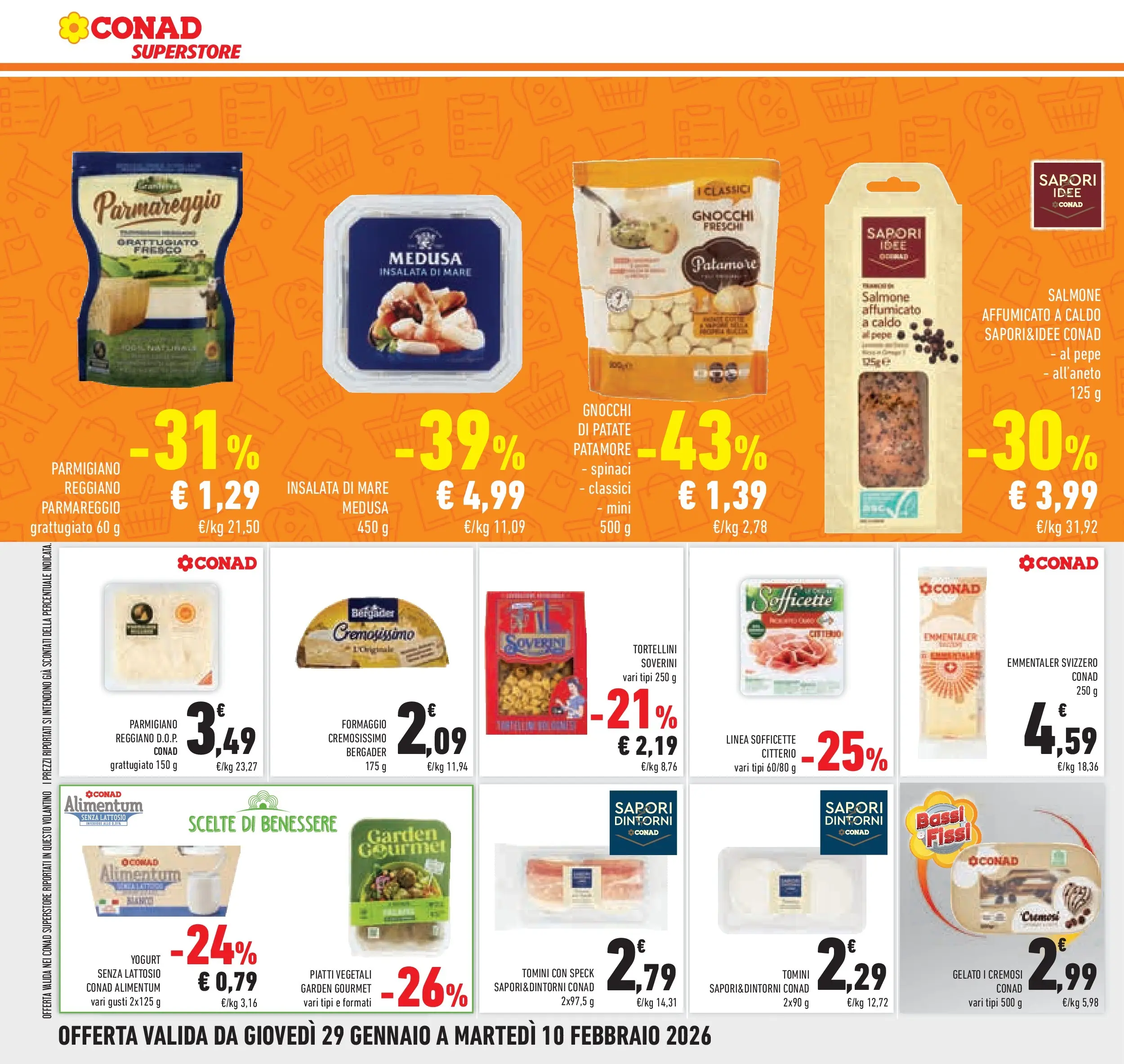 Volantino Conad dal 29/01/2026 > Anteprima | Pagina: 22 | Prodotti: Gelato, Insalata, Patate, Parmigiano reggiano