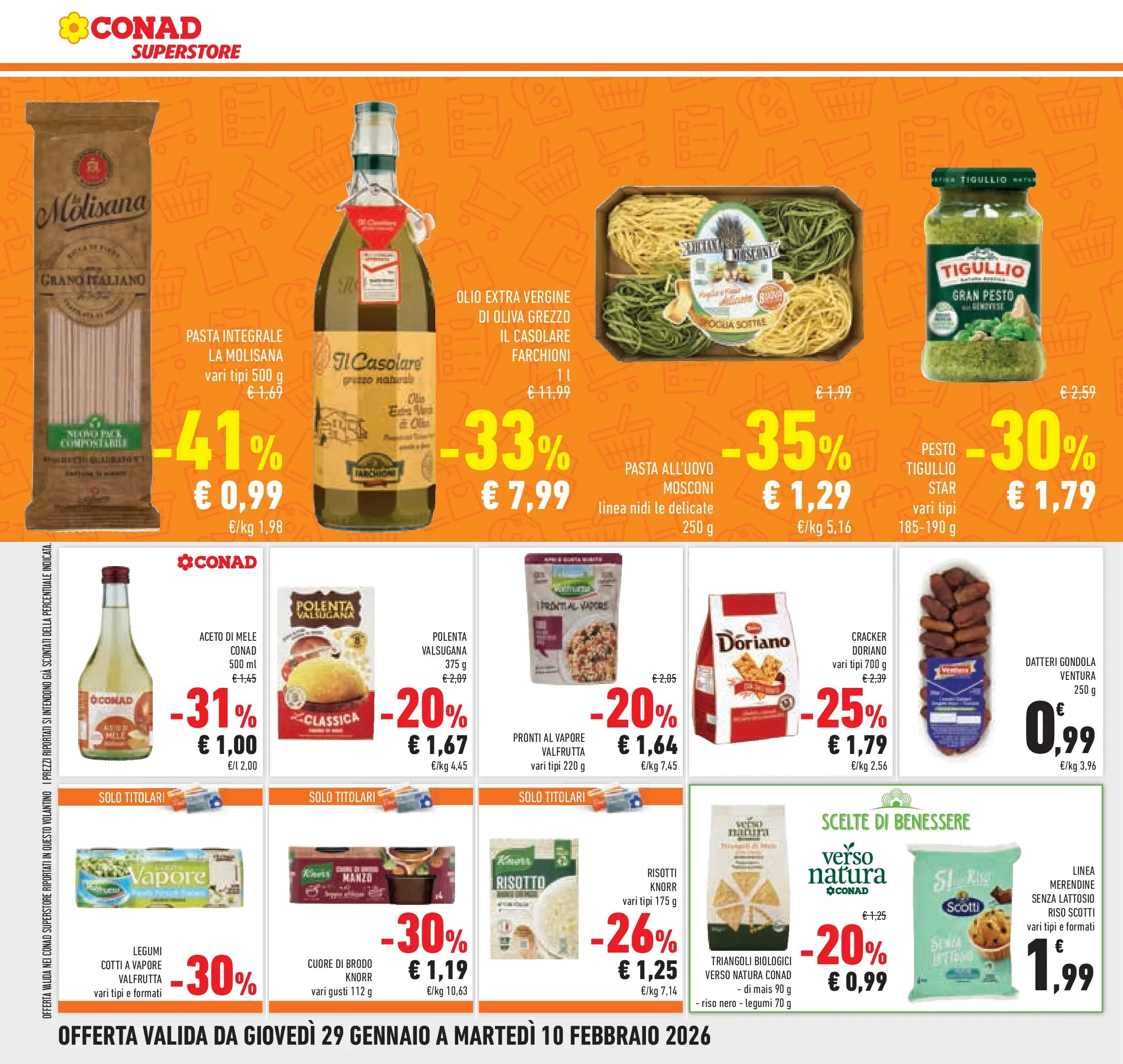 Volantino Conad dal 29/01/2026 > Anteprima | Pagina: 26 | Prodotti: Legumi, Riso, Manzo, Olio extra vergine