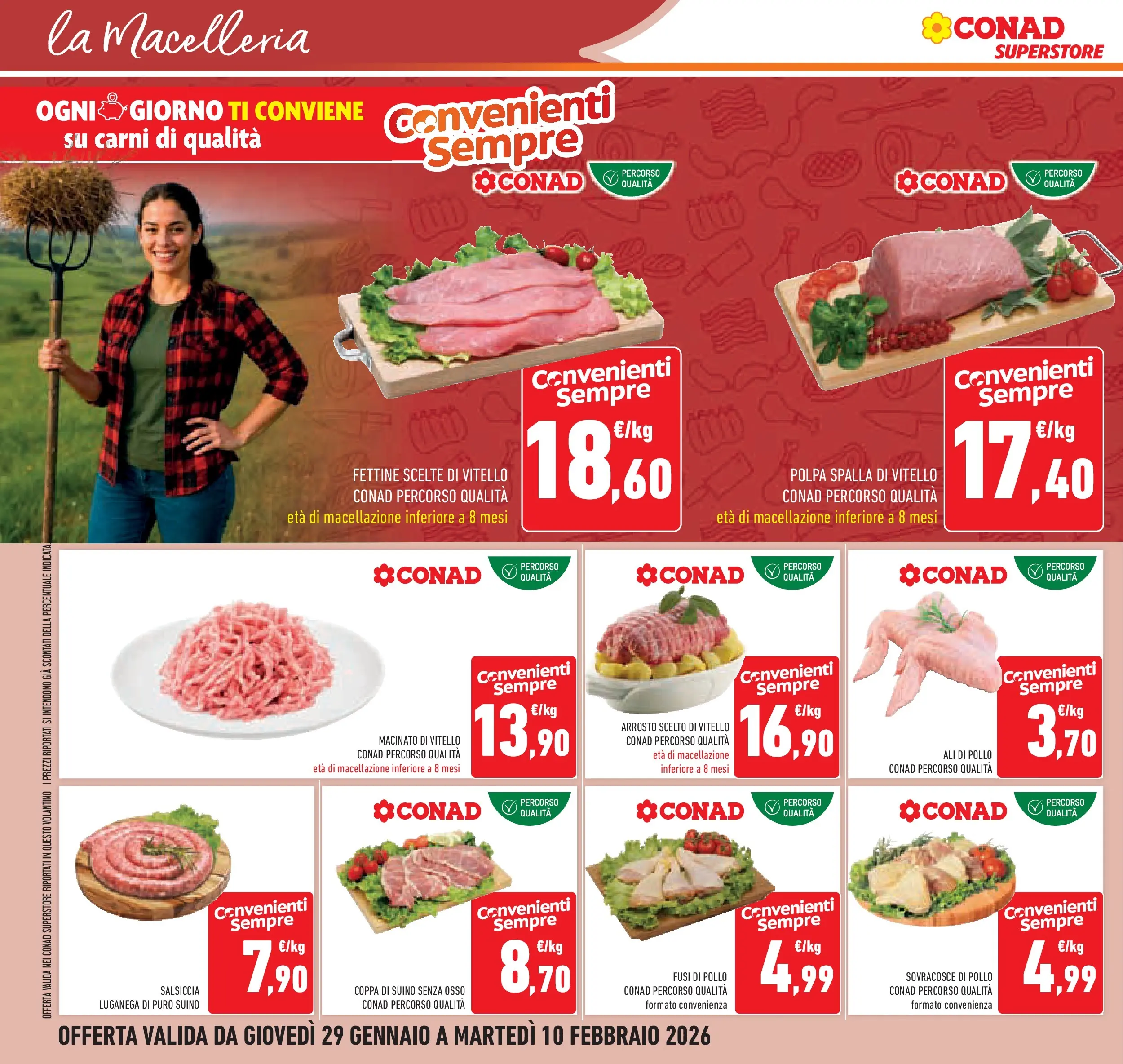 Volantino Conad dal 28/01/2026 > Anteprima | Pagina: 10 | Prodotti: Pollo, Suino, Vitello, Macinato