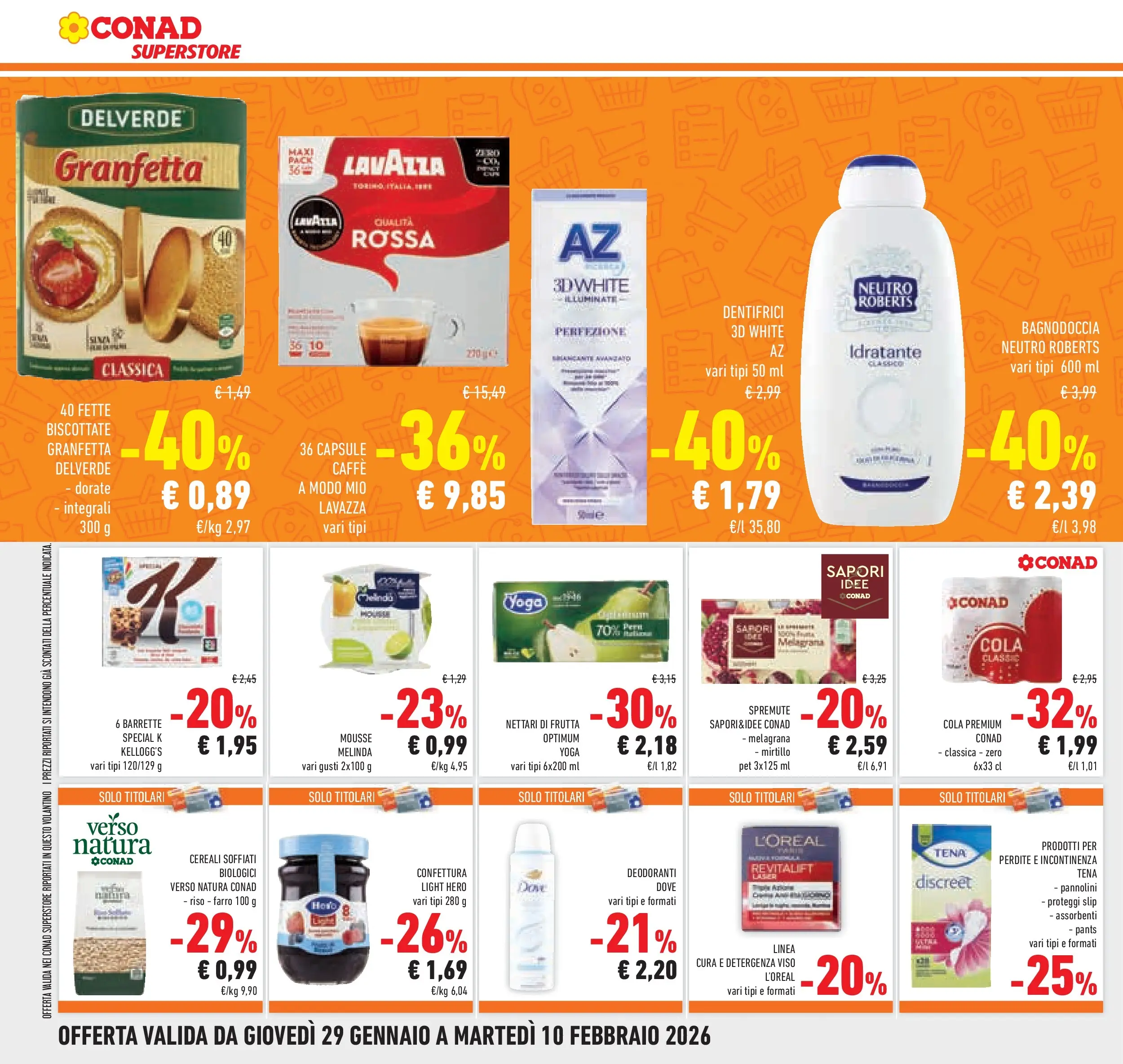 Volantino Conad dal 29/01/2026 > Anteprima | Pagina: 28 | Prodotti: Pannolini, Riso, Cereali, Slip