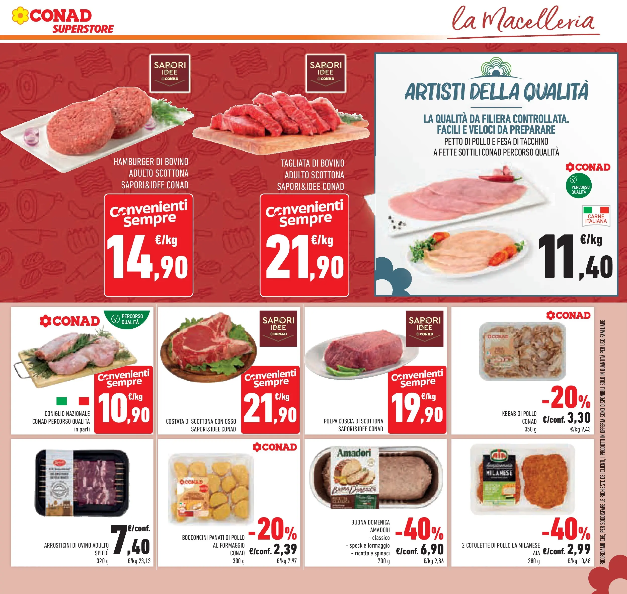 Volantino Conad dal 28/01/2026 > Anteprima | Pagina: 11 | Prodotti: Bovino, Petto di Pollo, Pollo, Formaggio