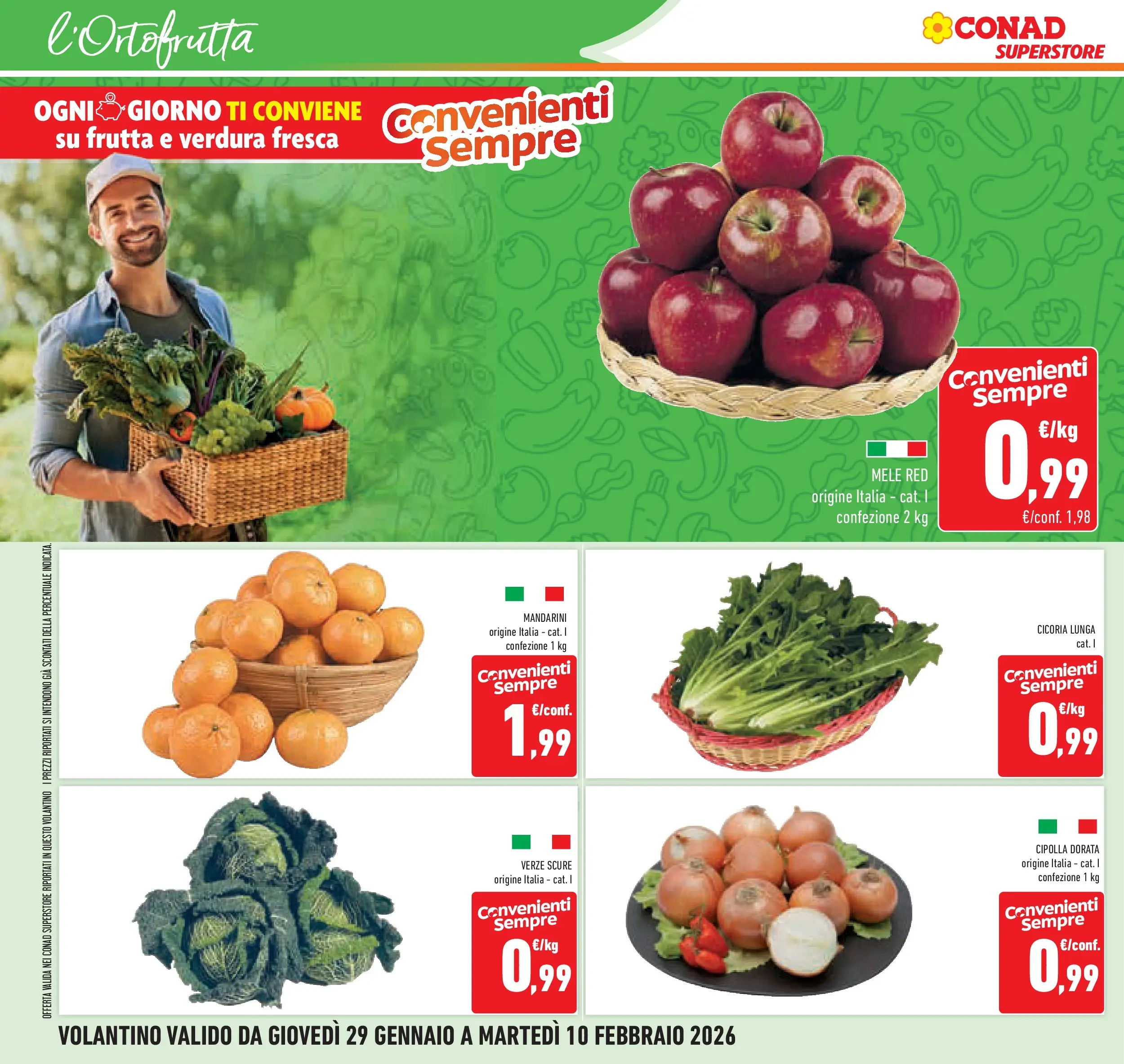 Volantino Conad dal 28/01/2026 > Anteprima | Pagina: 12 | Prodotti: Mele, Mandarini, Frutta