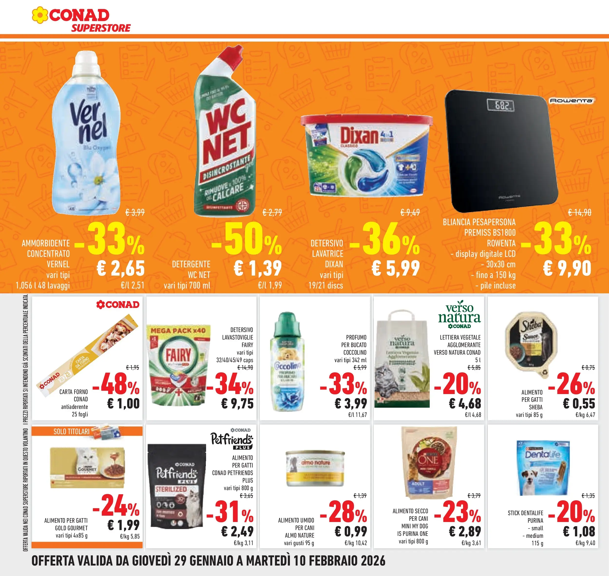 Volantino Conad dal 29/01/2026 > Anteprima | Pagina: 30 | Prodotti: Ammorbidente, Lavatrice, Forno, WC