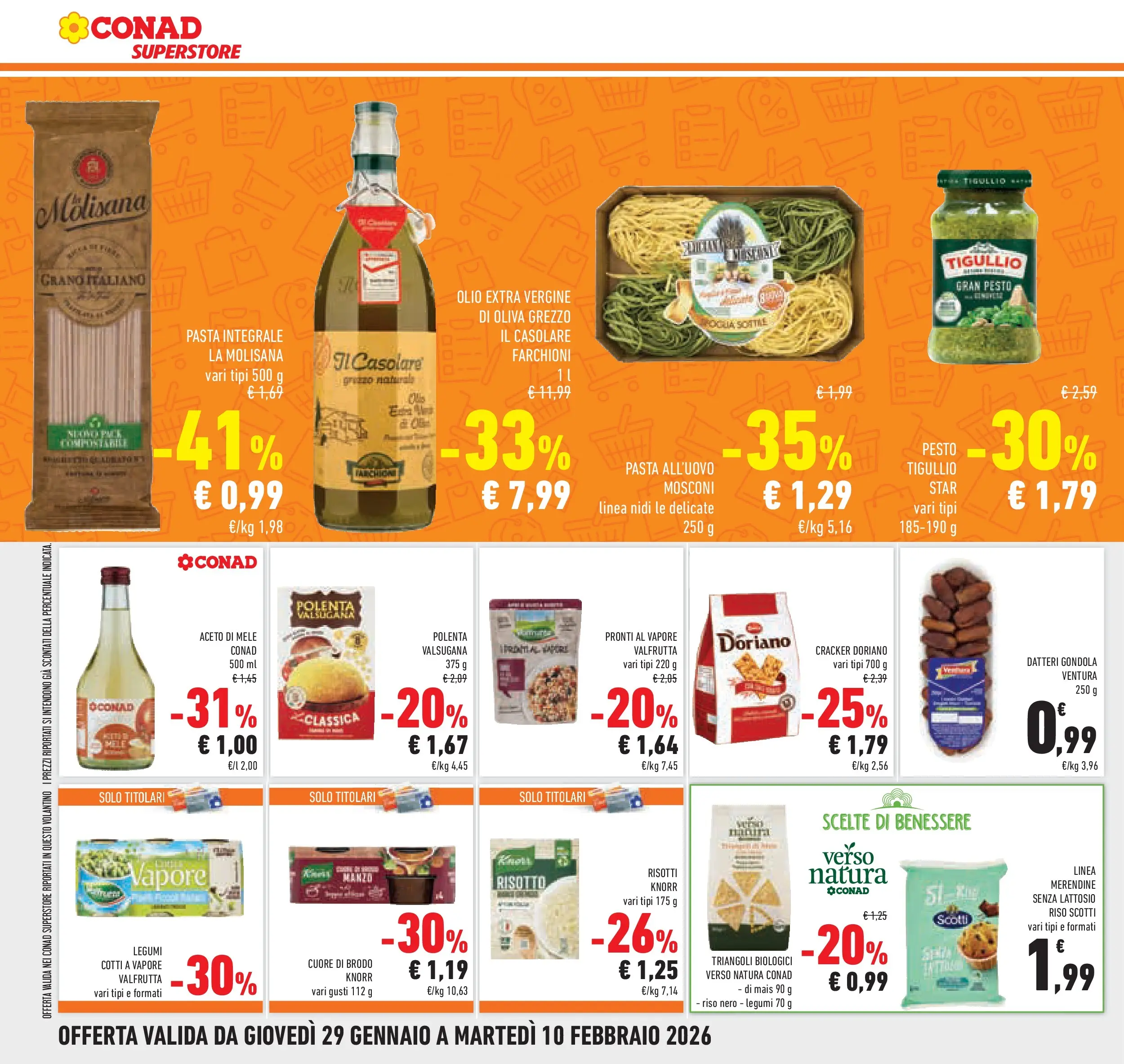 Volantino Conad dal 28/01/2026 > Anteprima | Pagina: 26 | Prodotti: Olio, Olive, Crackers, Aceto