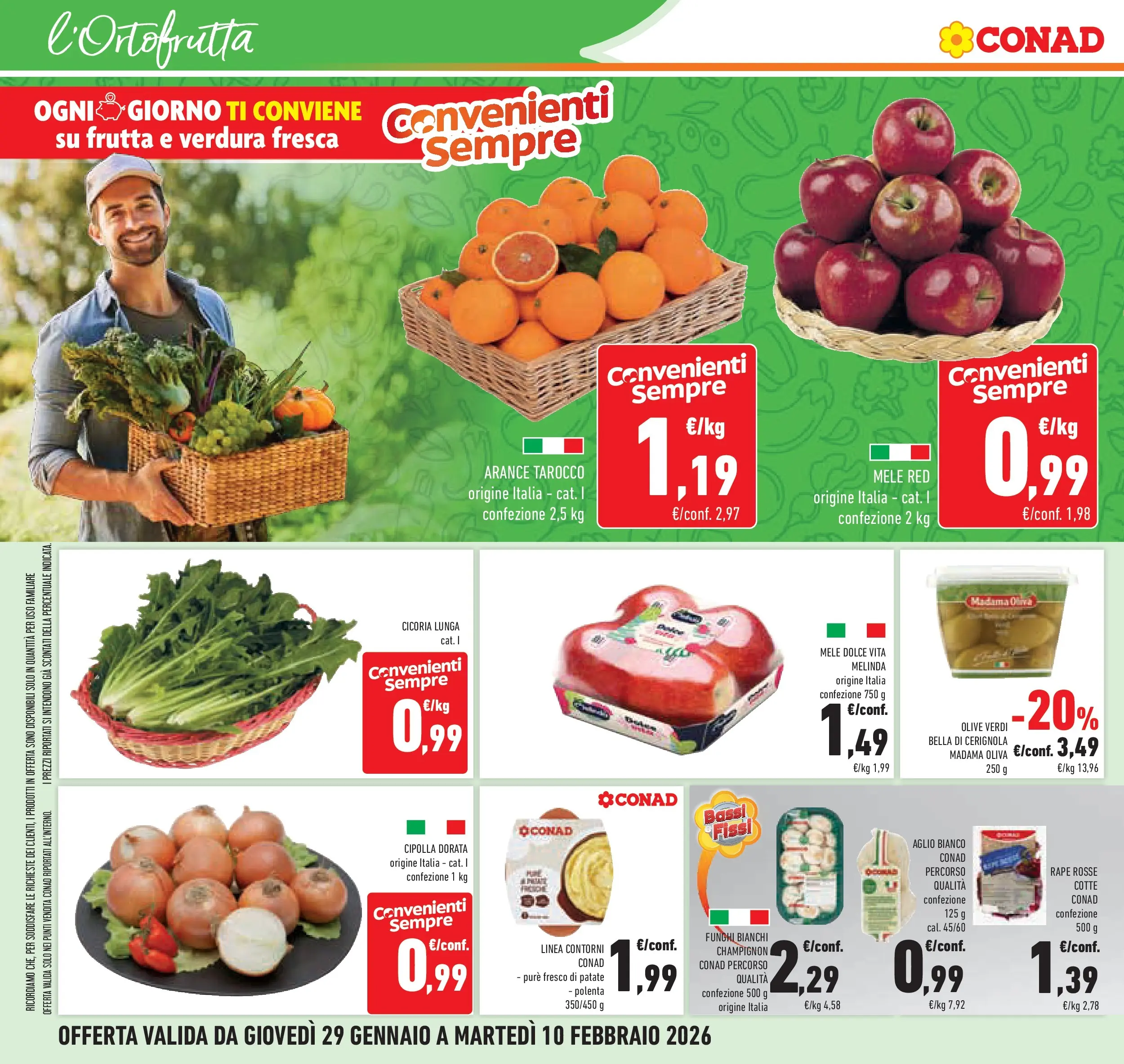 Volantino Conad dal 28/01/2026 > Anteprima | Pagina: 6 | Prodotti: Arance, Patate, Frutta, Aglio