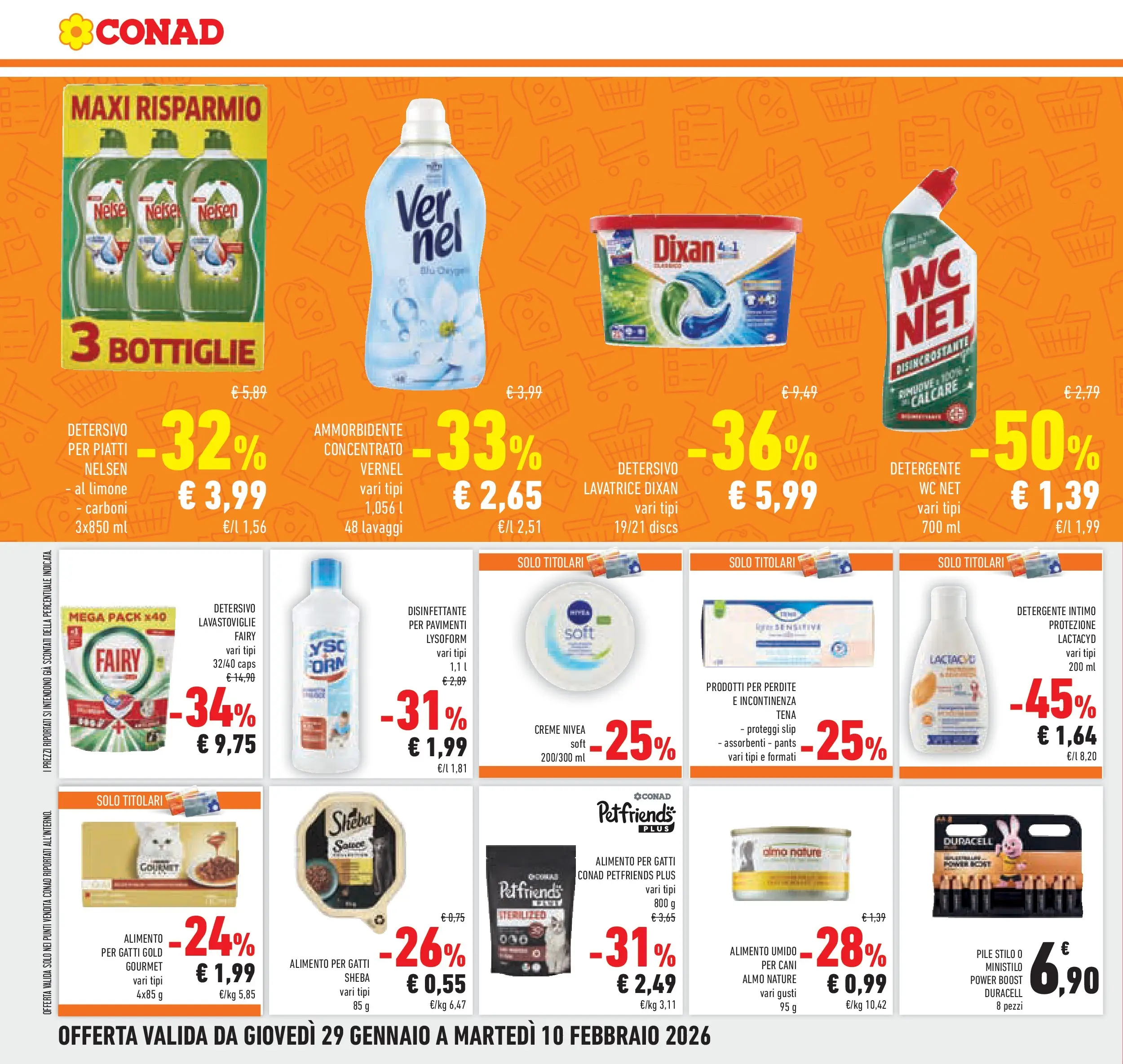 Volantino Conad dal 28/01/2026 > Anteprima | Pagina: 22 | Prodotti: Detersivo per piatti, Slip, Lavatrice, WC