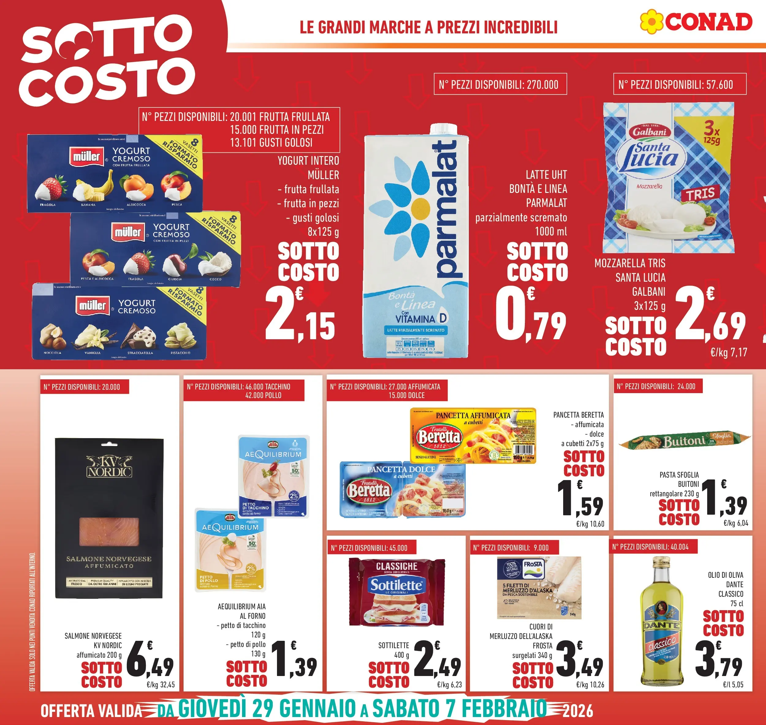 Volantino Conad dal 28/01/2026 > Anteprima | Pagina: 2 | Prodotti: Salmone, Merluzzo, Olio, Cocco