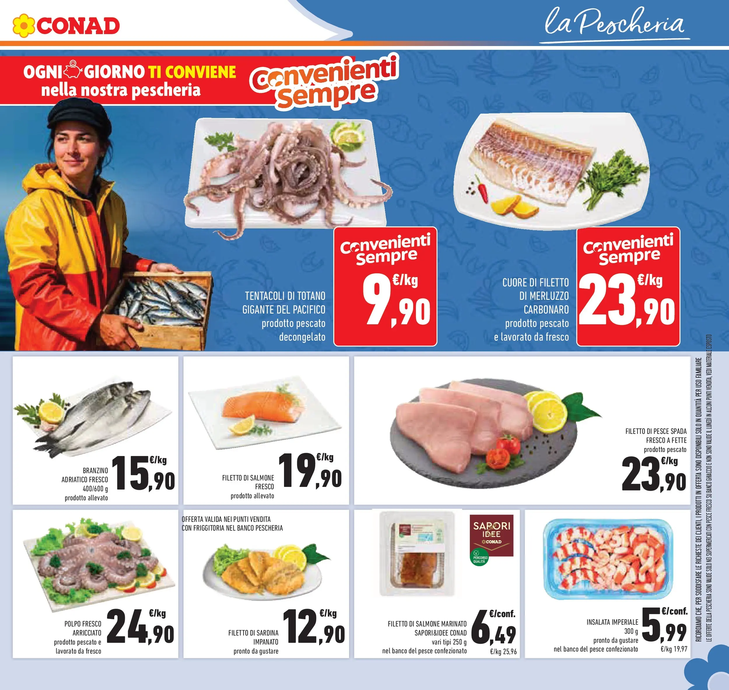Volantino Conad dal 28/01/2026 > Anteprima | Pagina: 11 | Prodotti: Salmone, Pesce, Branzino, Pesce spada